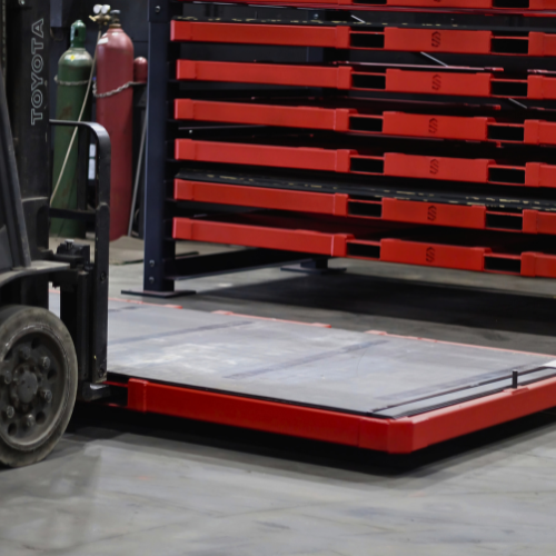 Sheet Metal Storage being loaded in the STACK MAX