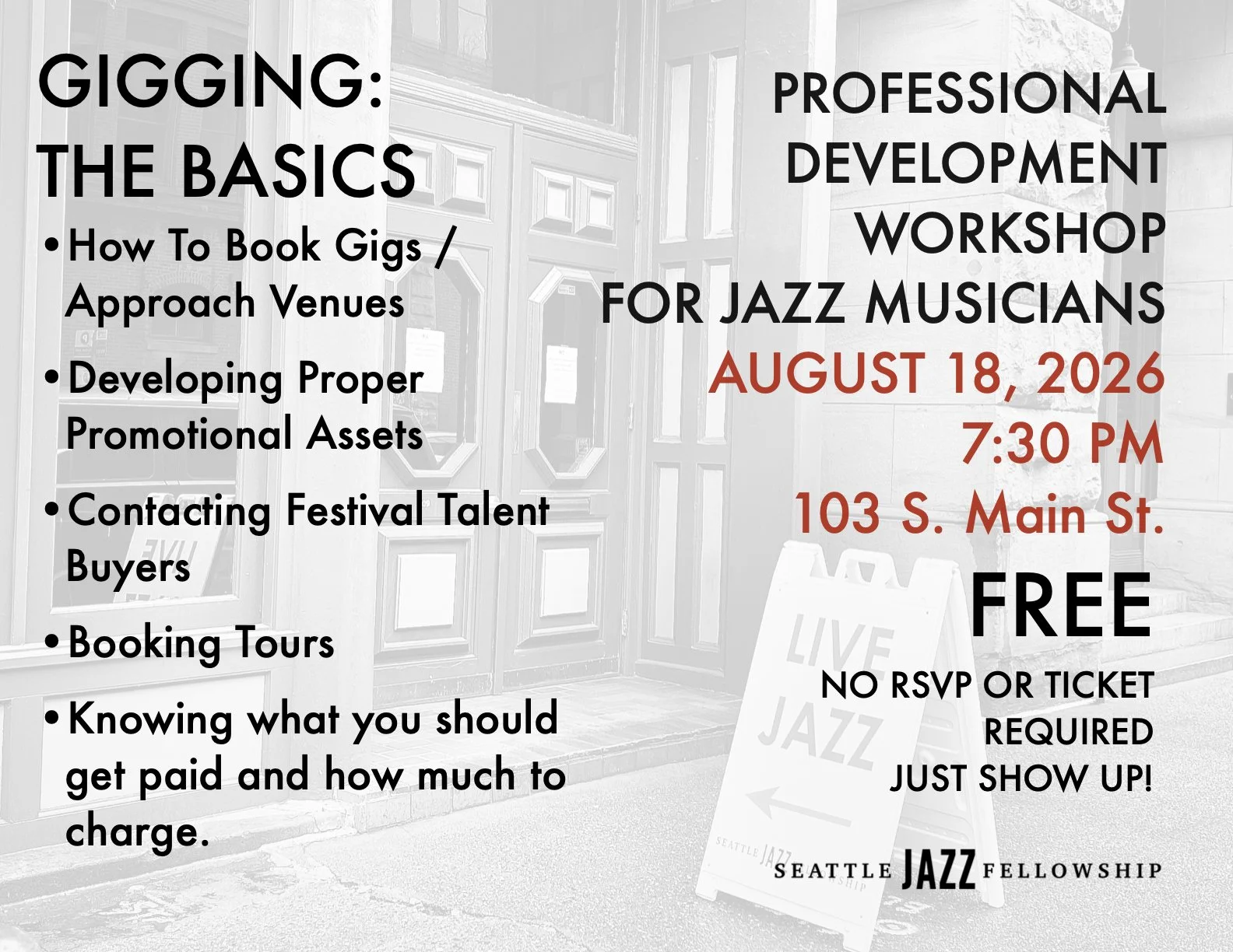 Professional Skills Development Workshop For Jazz Musicians. Gigging: The Basics