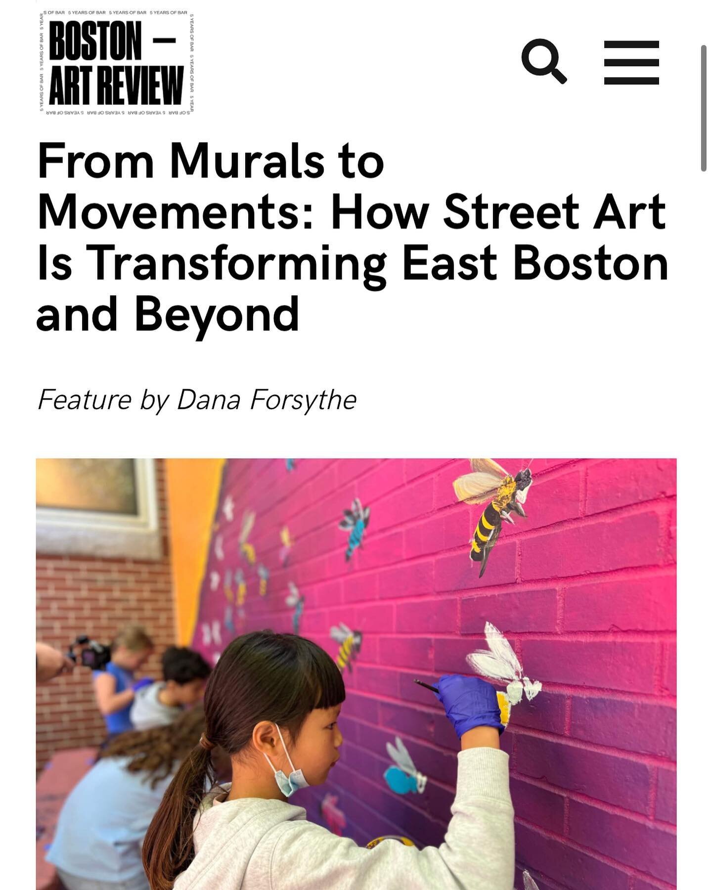 Thanks for the love @bostonartreview 

Great article by @danafour shines a spotlight on our work bringing ARTivism to public schools in the form of large scale murals and installations. Check out the link in our bio to learn more about initiatives th
