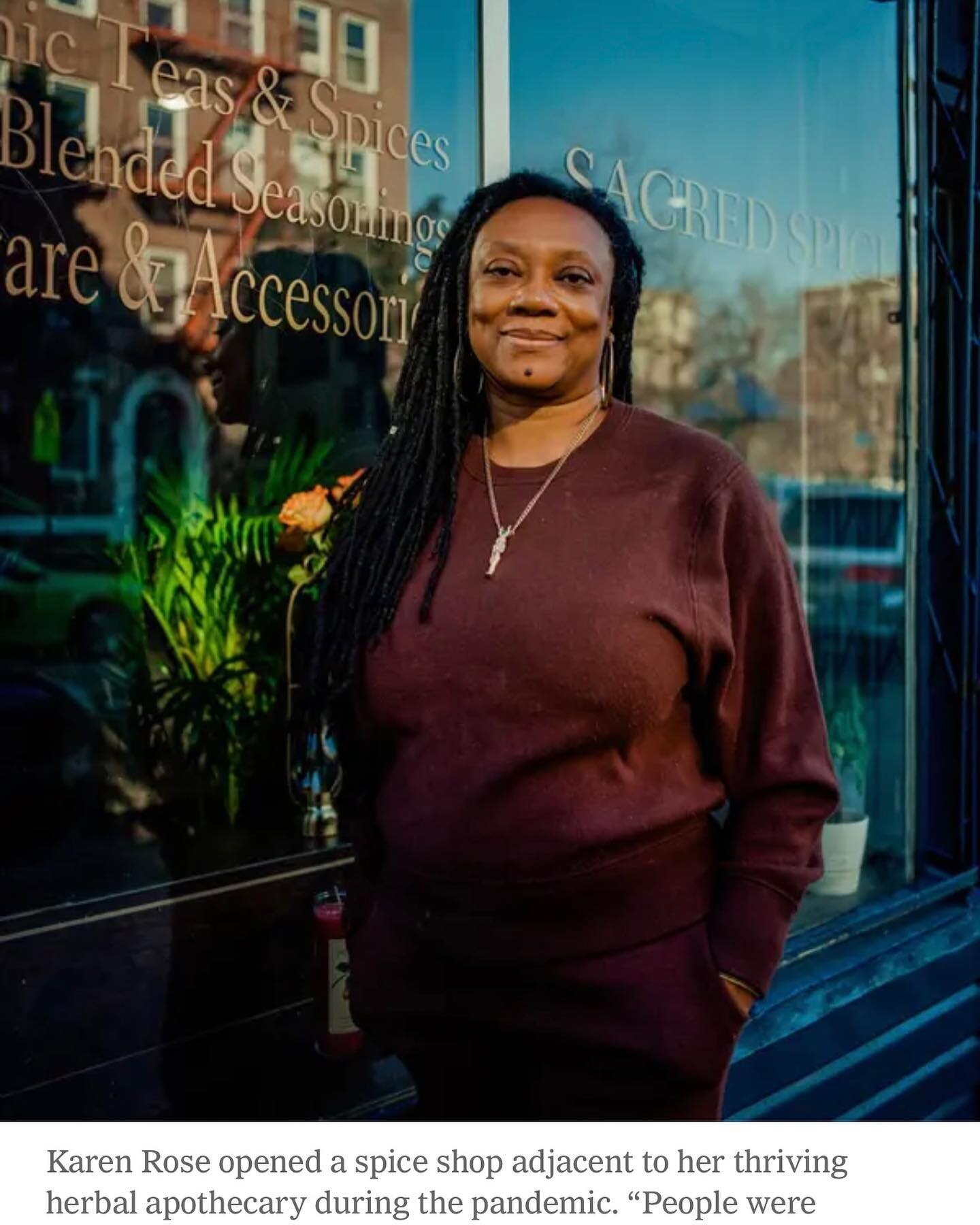 Thank you @juliamoskin @nytimes for this beautiful view of our beloved Cortelyou Road community of merchants!! 🤎Thank you for including @sacredspicebk and @sacredvibesapothecary 
.
.
I grew up in this community and it&rsquo;s a dream fulfilled to ha