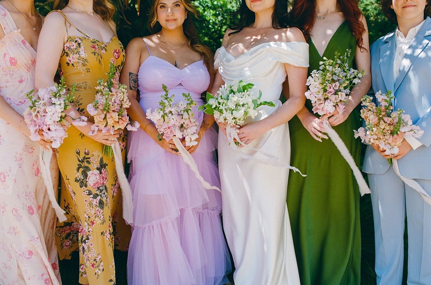 sweet &amp; fluffy bouquets to compliment Andrea&rsquo;s fun bridal party! from last June with @willaviaweddingco and @_michelle_chu @falkirkculturalcenter