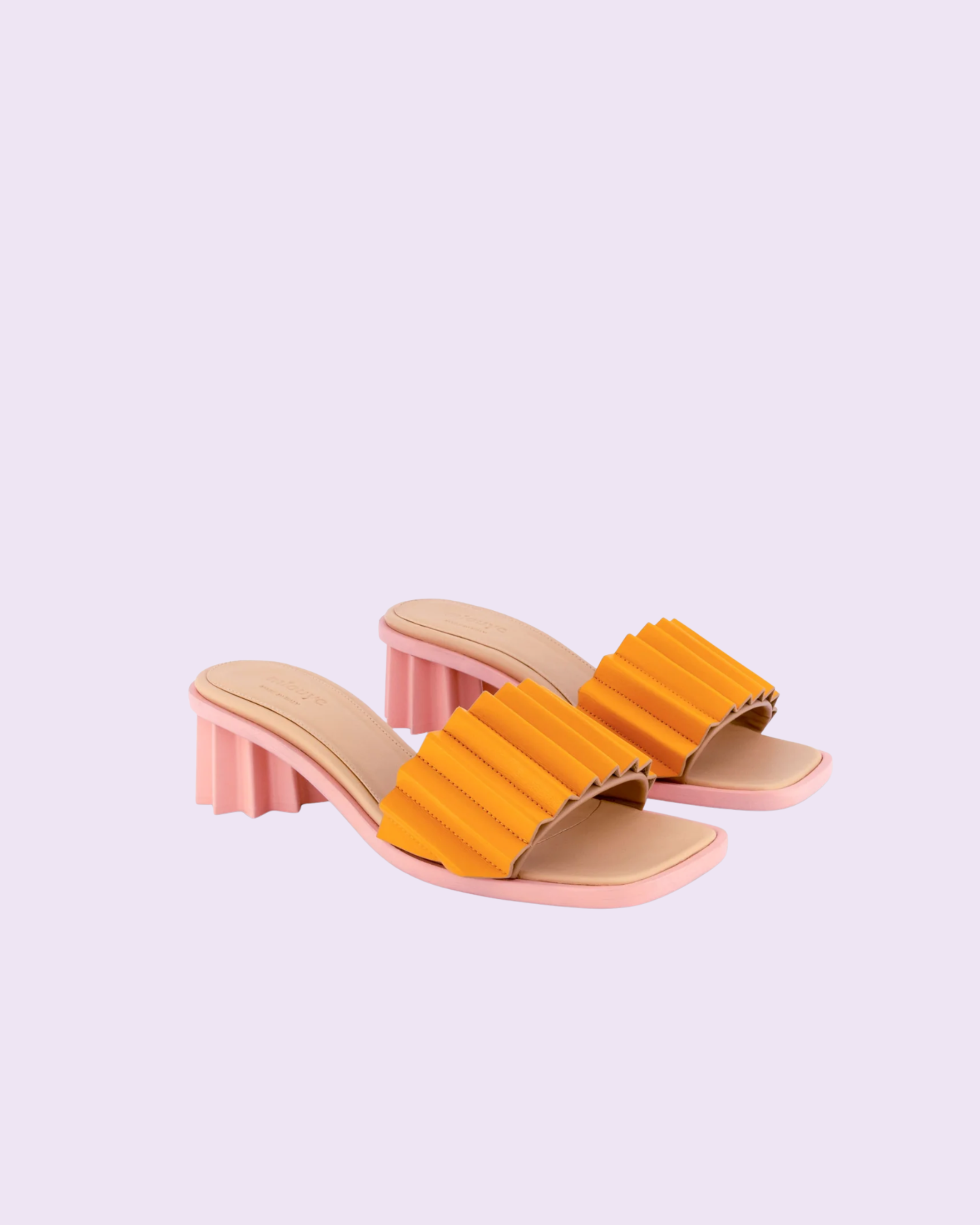 Mlouye Louise Heeled Slide - Apricot