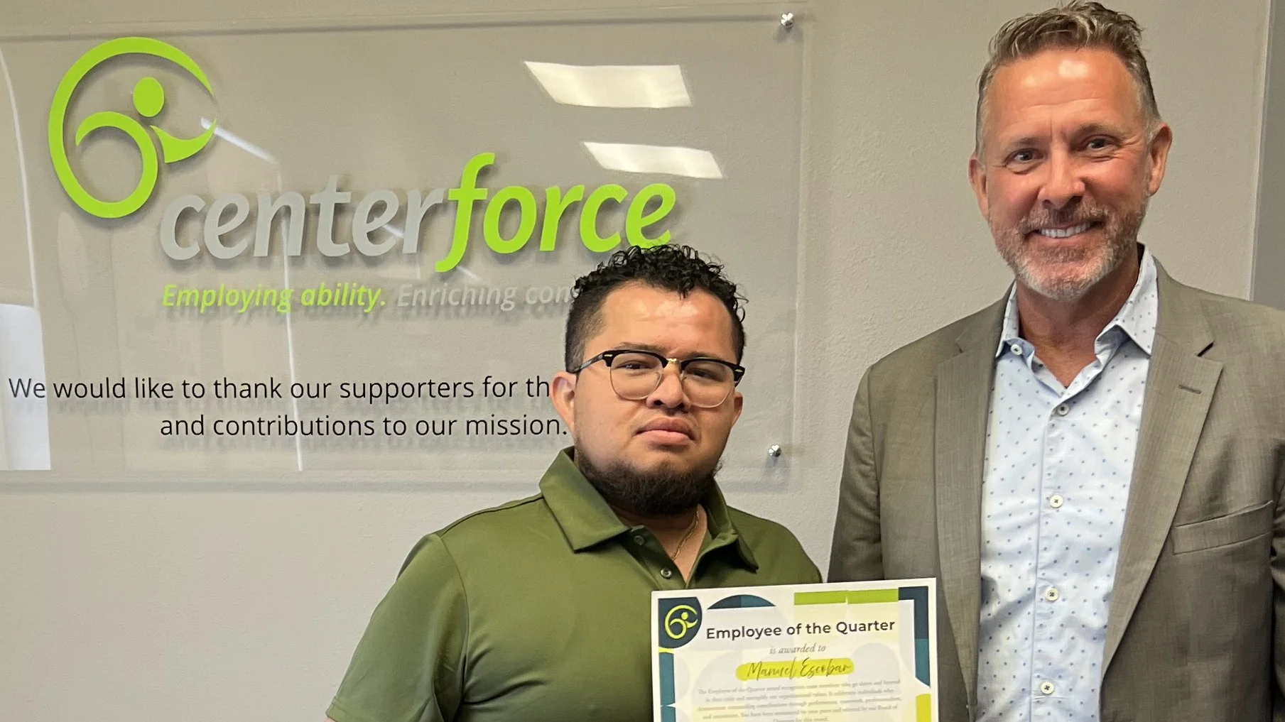 Employee of the quarter: Manuel Escobar