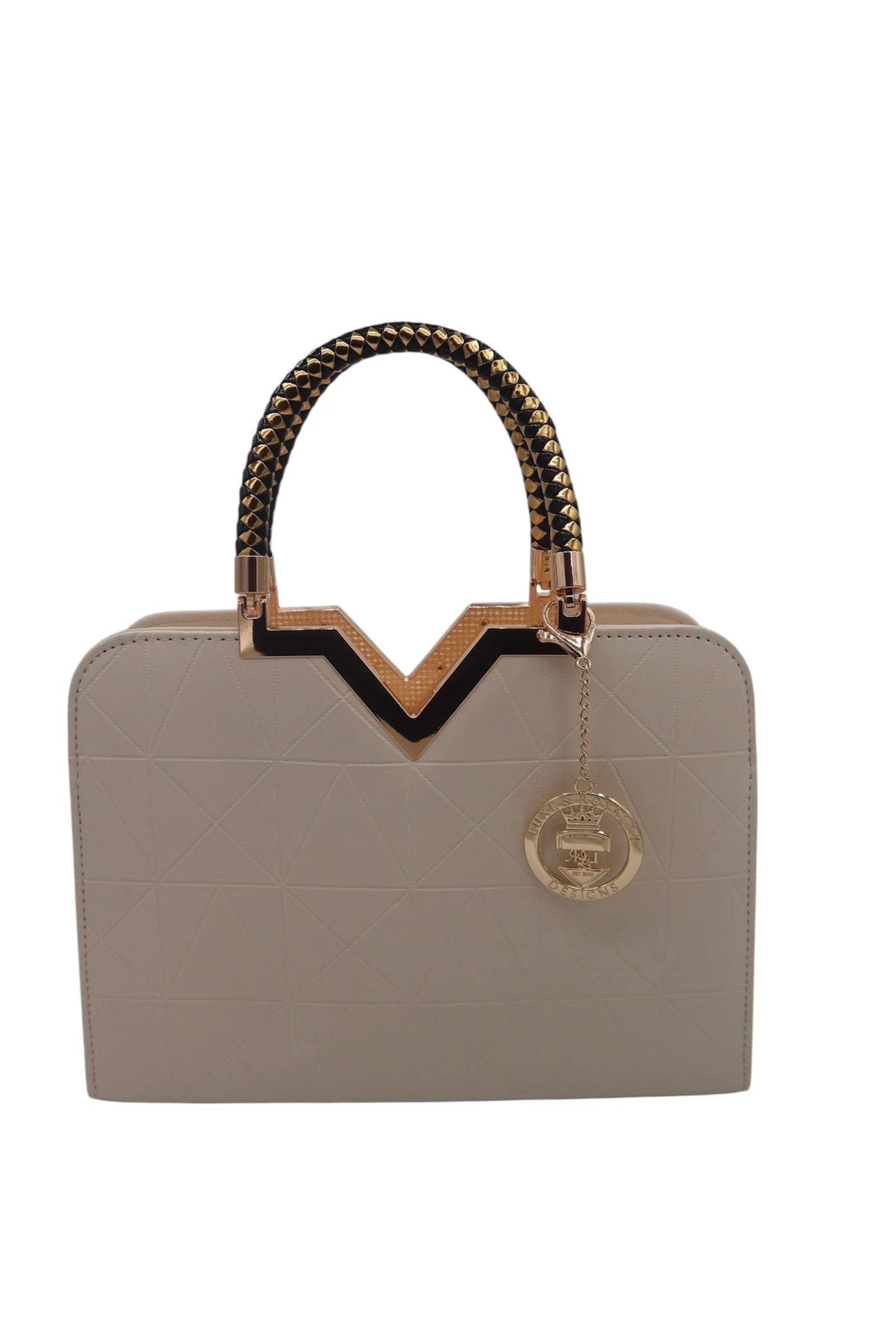 The V-Crest Medium Satchel - Off-White