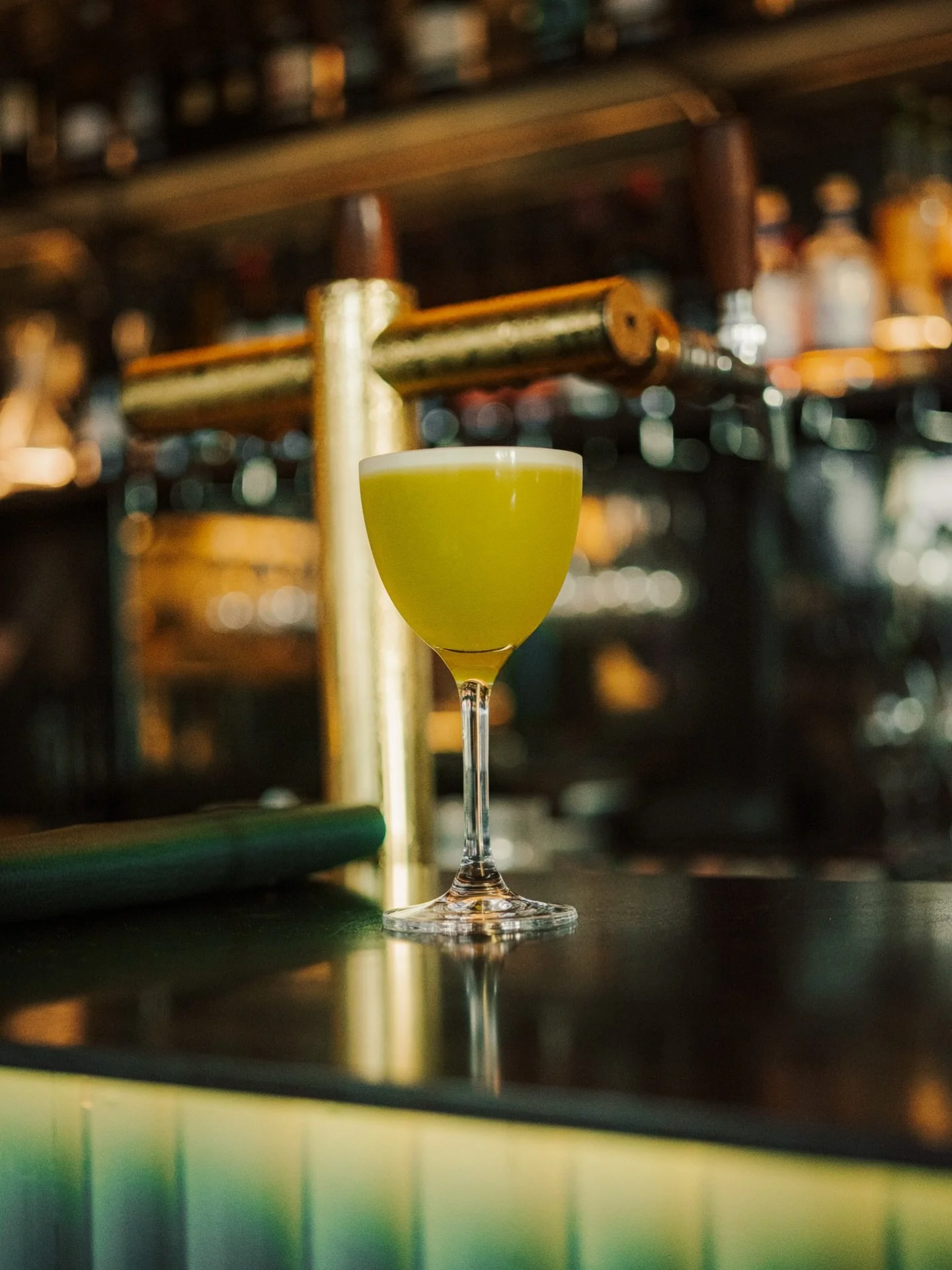 Chilli Melon Sour // Midori, pisco, yuzu, lemon, chilli sugar, whites, orange bitters.