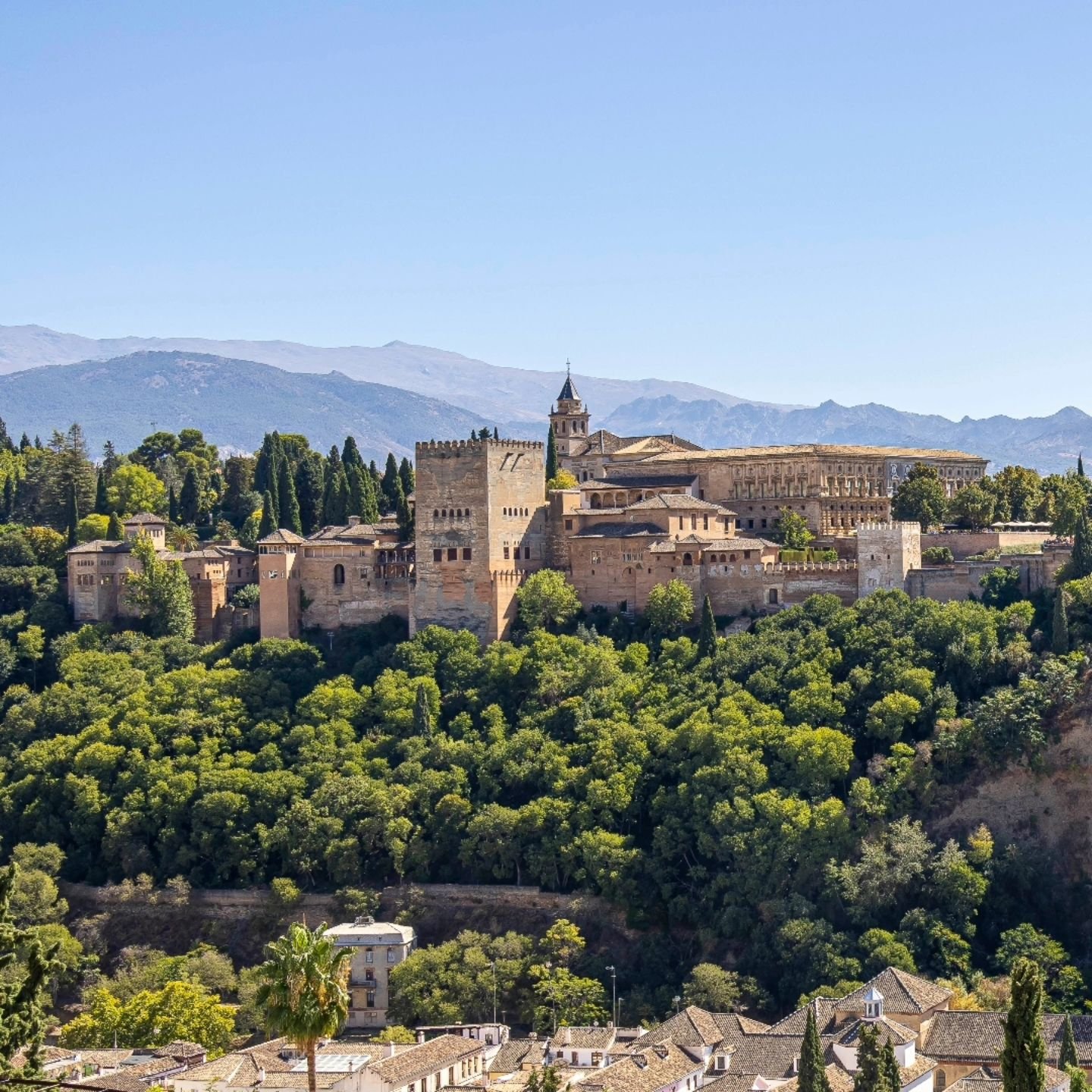 .
A view of &quot;La Alhambra&quot; from an overlook. The Alhambra is one the most famous monuments of Islamic architecture in the world. It's one of Spain's major tourist attraction and a UNESCO World Heritage site.

#granada #spain #espana #espa&nt