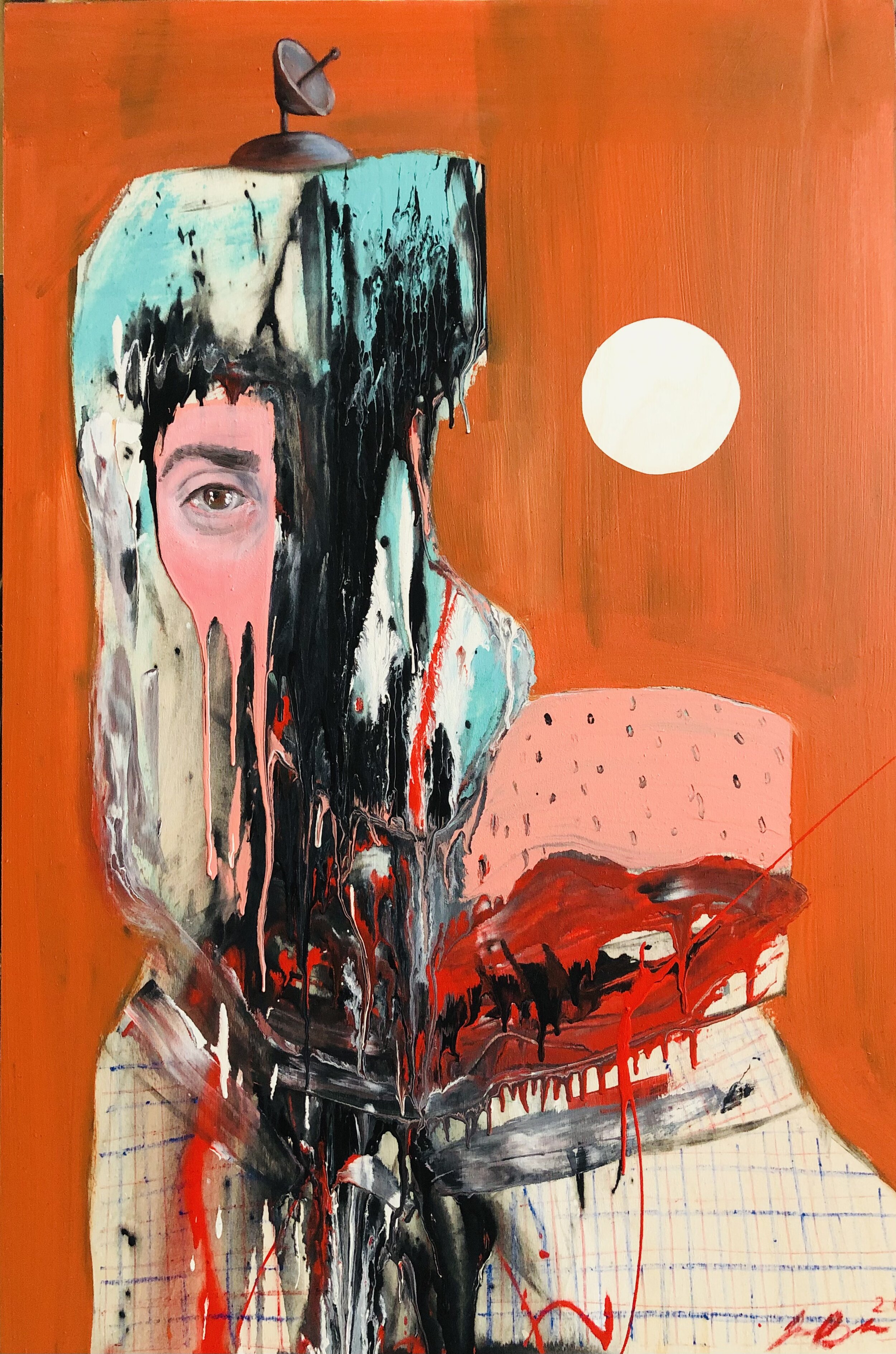 "Political Finance 101", 2020, 
Industrial paint on wood panel, 
36 in x 24 in