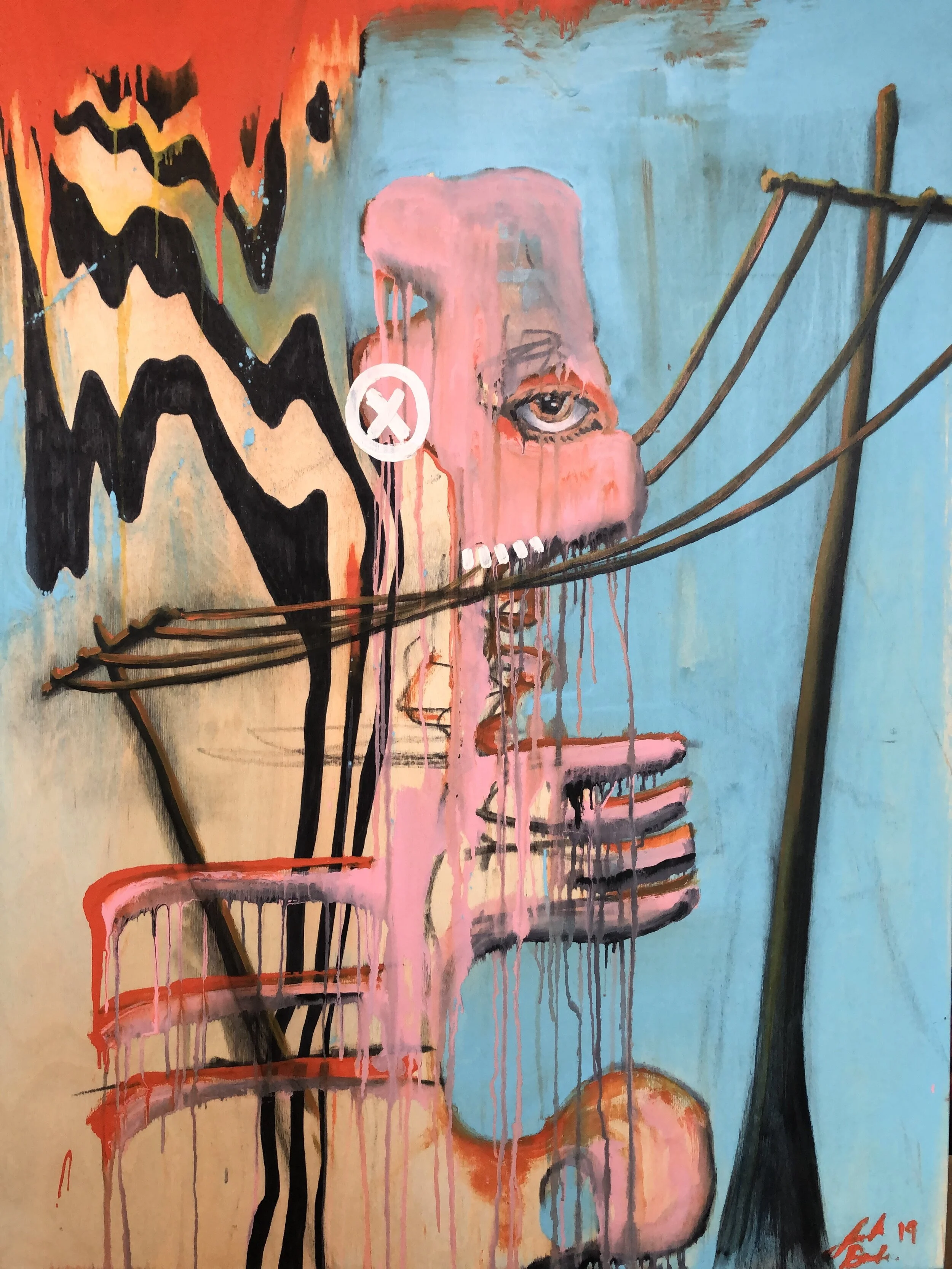 "Queen of Everything" 
Mixed media on wood panel 
30 x 40 in. 
