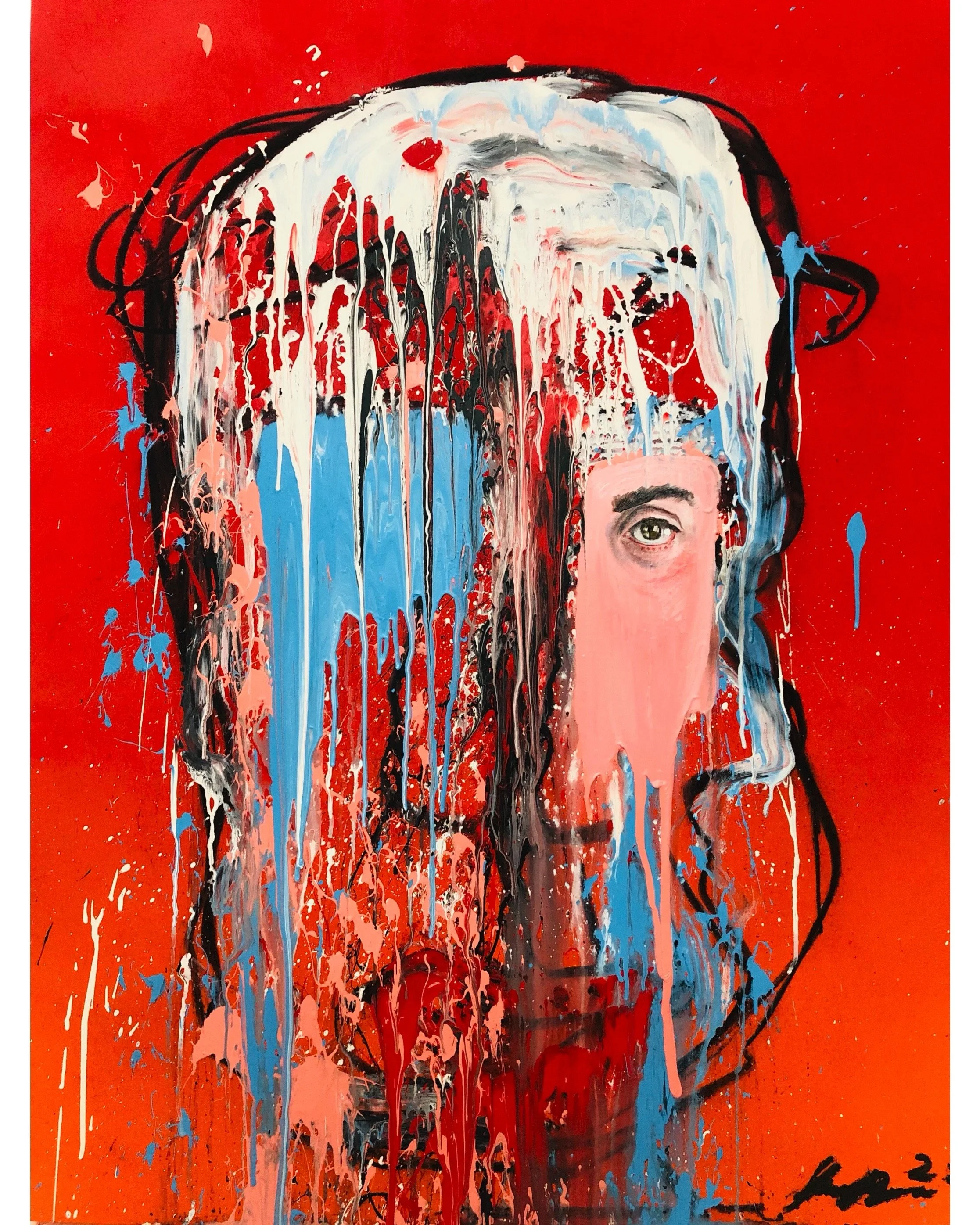 "Melt Your Face #1"
Mixed media on wood panel
30 x 40 in.