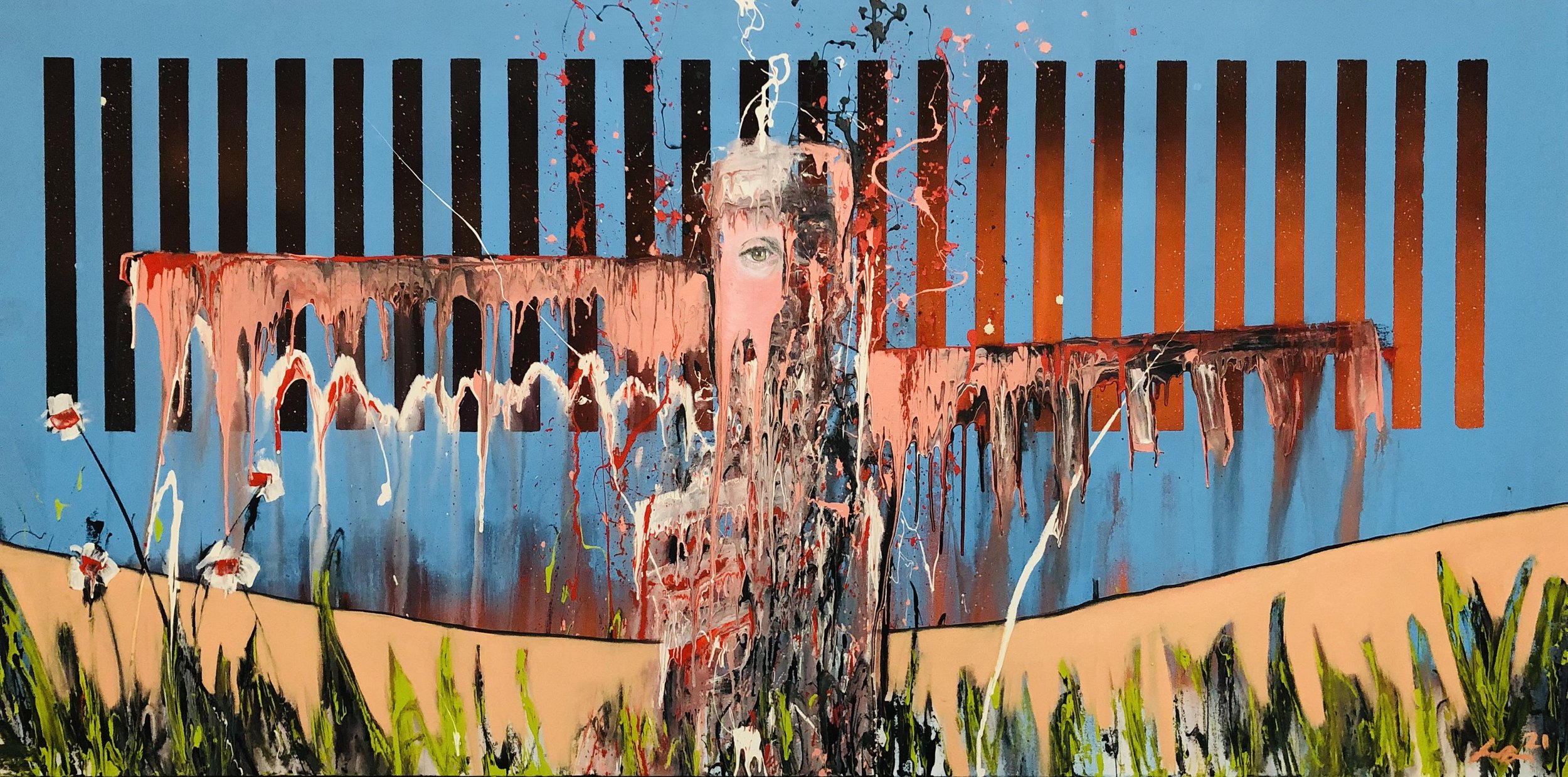 "Dear Mr. Fantasy 1"
Mixed media on. canvas
72 x 36 in.