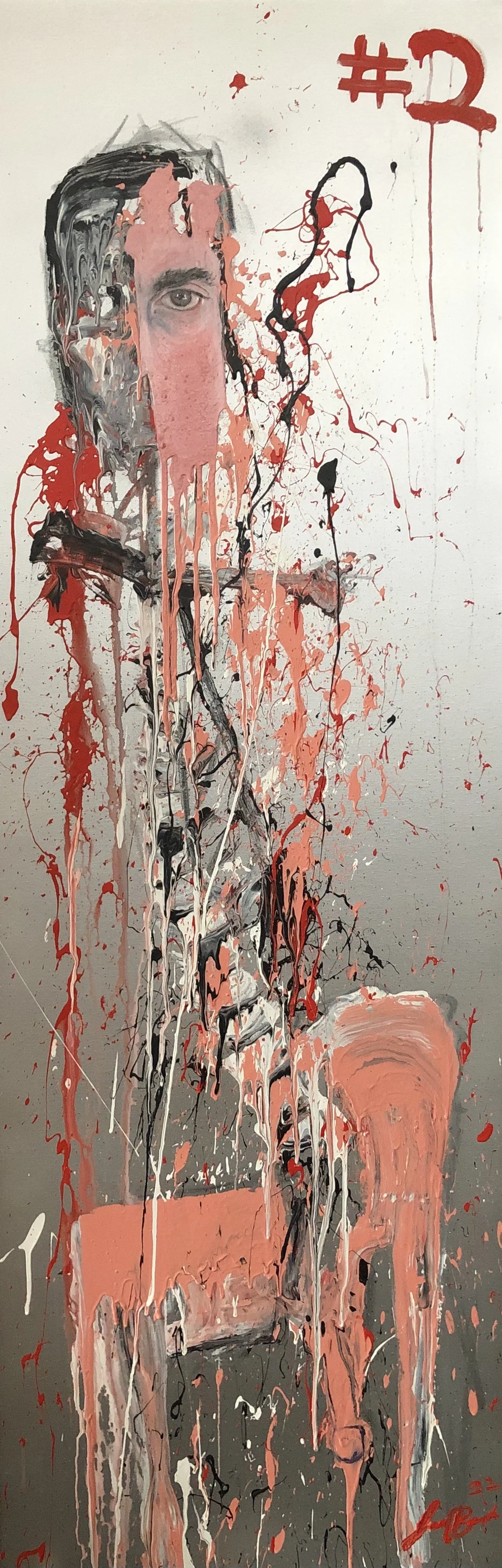 "Winning Capitalism #2" 
Mixed media on canvas, 
60 in x 20 in