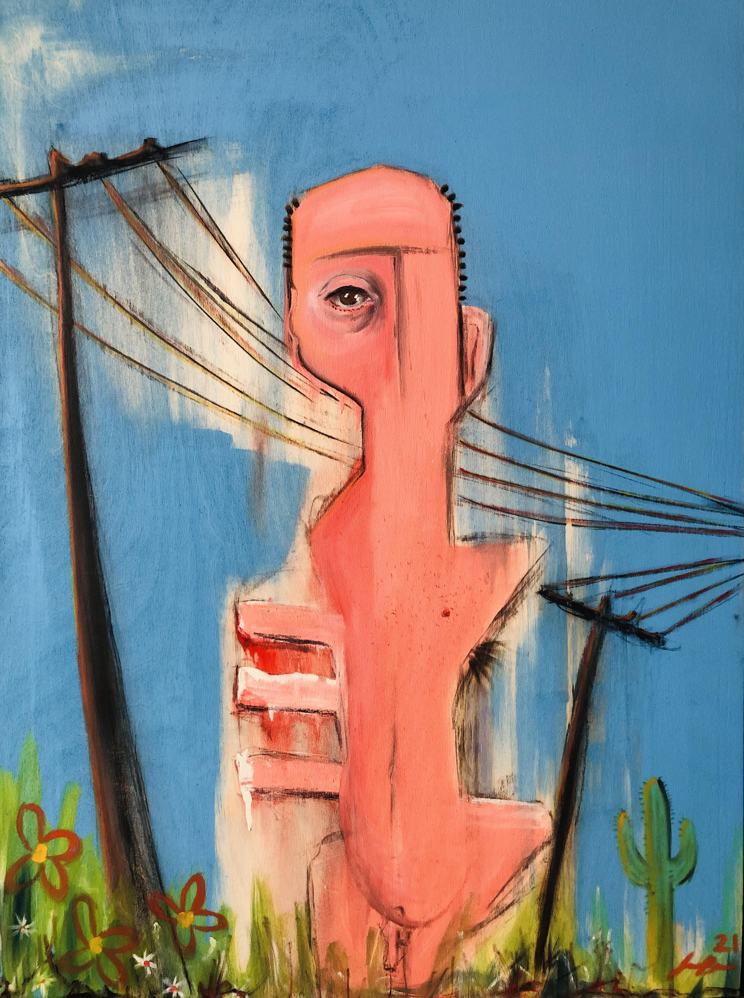 "Heading West"
Mixed media on wood panel
30 x 40 in.