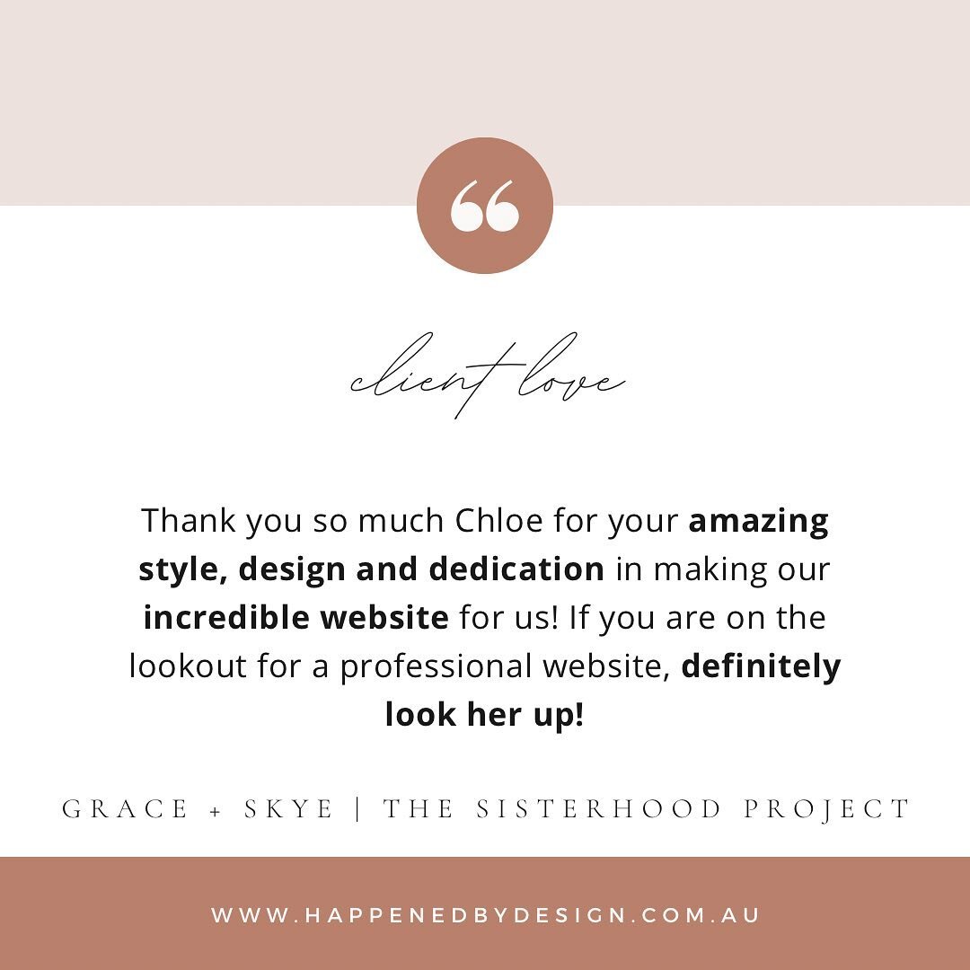 Having the privilege of working with some of the loveliest people makes my heart so happy 🥰

Thank you for the kind words @the.sisterhoodproject 

- - -

#charitywebsite #nonprofit #clientlove #clienttestimonial #kindwords #coachingwebsites #website