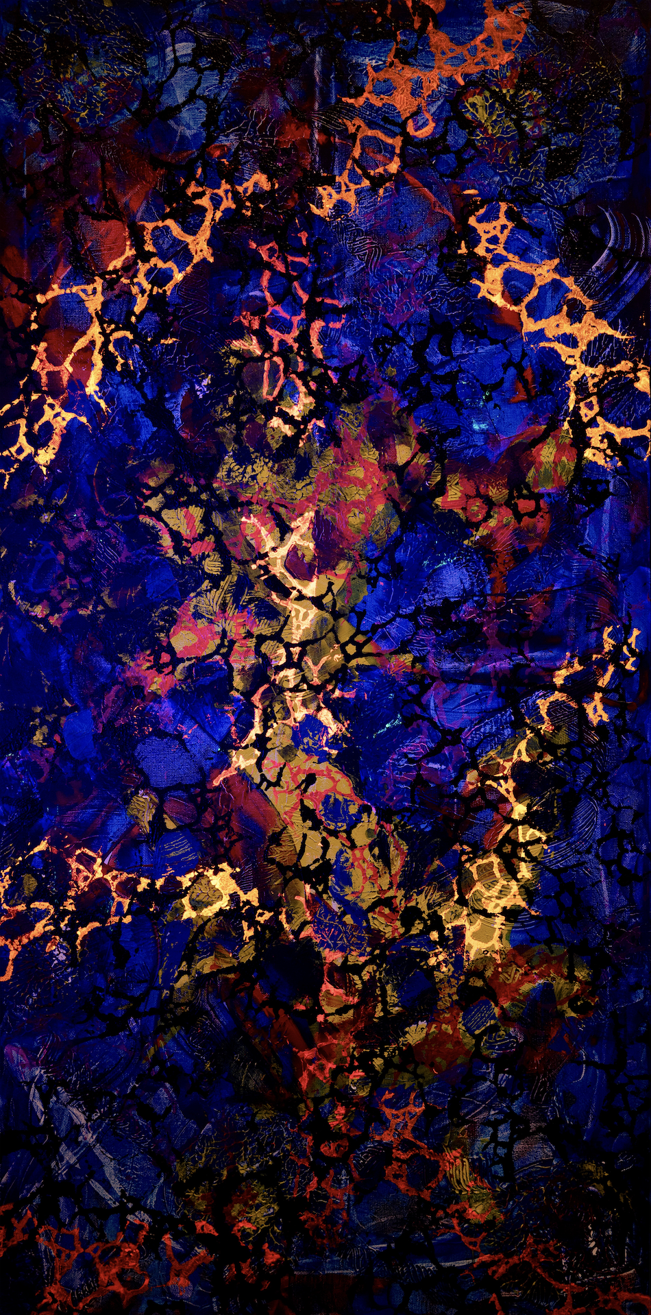 Blue Days (seen in UV light) - 48" x 24" x 1"