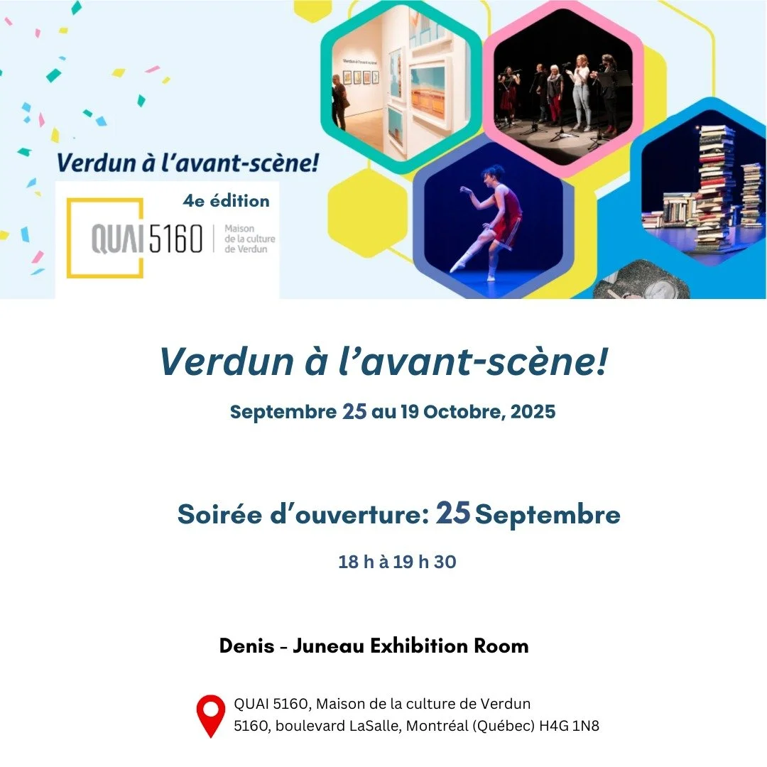 ✨ Excited to be exhibiting once more at @quai5160_mdc_verdun , as part of the collective exhibition Verdun À L'Avant-Scène. ✨
You are invited to join us at the opening tomorrow evening, Thursday, September 25th, and delight your eyes w
