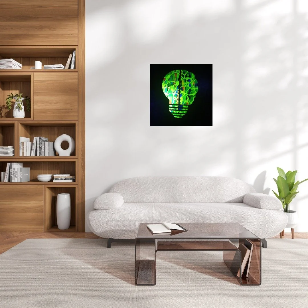 &ldquo;Brain Fogged &mdash; Fogged Up&rdquo;
Mixed Media on Canvas, 20&rdquo; x 20&rdquo;

A visual meditation on clarity lost, fractured, and slowly regained.

&ldquo;Fogged Up&rdquo; translates the disorienting experience of brain fog into layered 