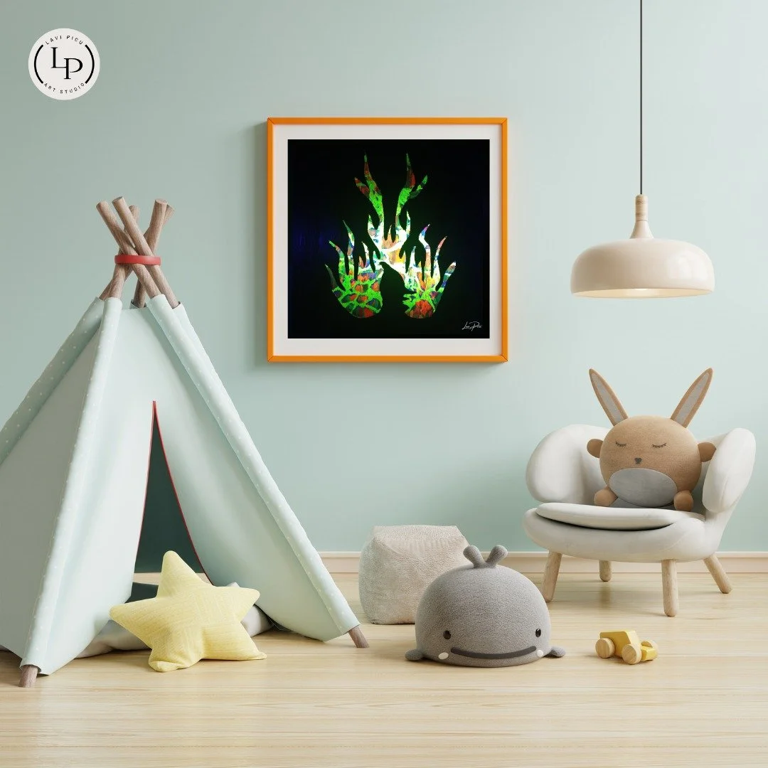 "Phoenix Rising"

An exploration of fire, endurance, and renewal.
Phoenix is an original UV-reactive mixed media painting born from layers of ash and ignition&mdash;where collapse becomes the precondition for light.

Built through dense tex