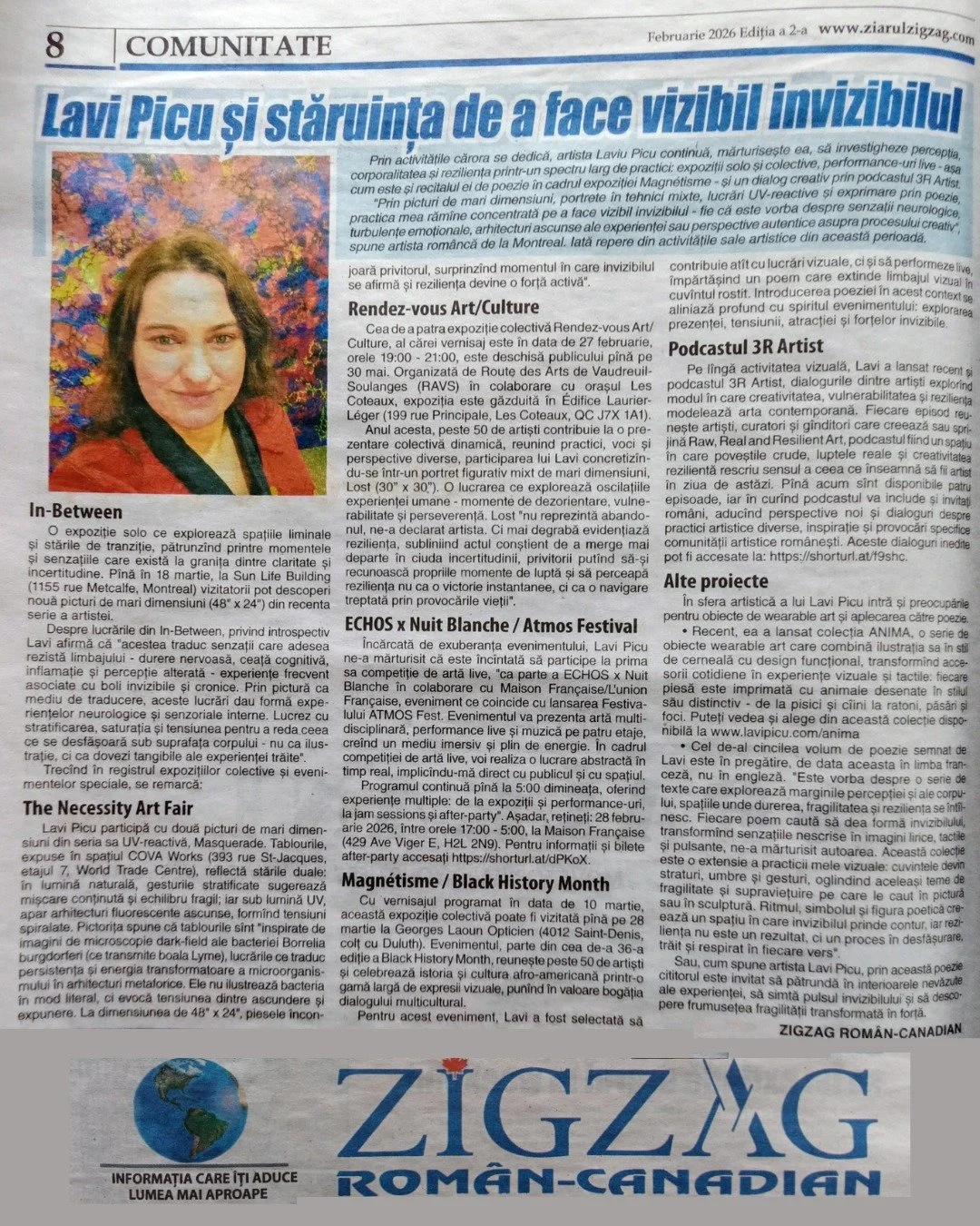 Cel mai frumos Mărțișor!!! &hearts;️

There are moments when the invisible &mdash; the silent, the endured, the dismissed &mdash; is suddenly given ink, paper, weight.

I&rsquo;m deeply honored to be featured in the latest printed edition of ZigZag R