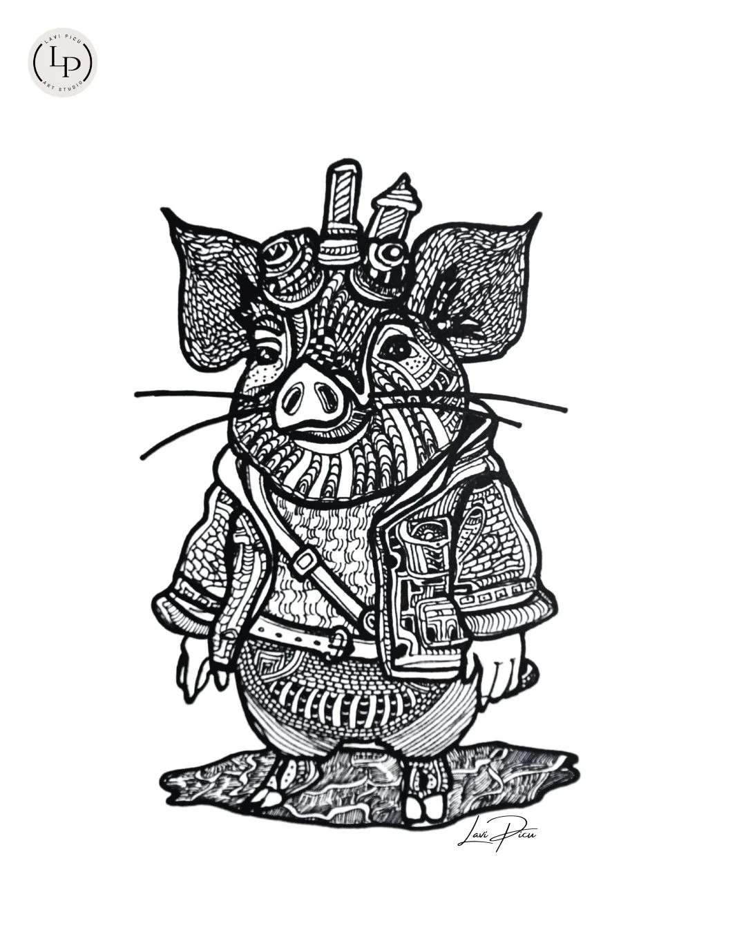 Meet Pinky Punk!
Newest character added to the collection.

Small. Round. Mechanically overdressed.
Part piglet, part steampunk engineer, part misunderstood genius.

He may look cute, but he absolutely has blueprints for something unnecessary and sli