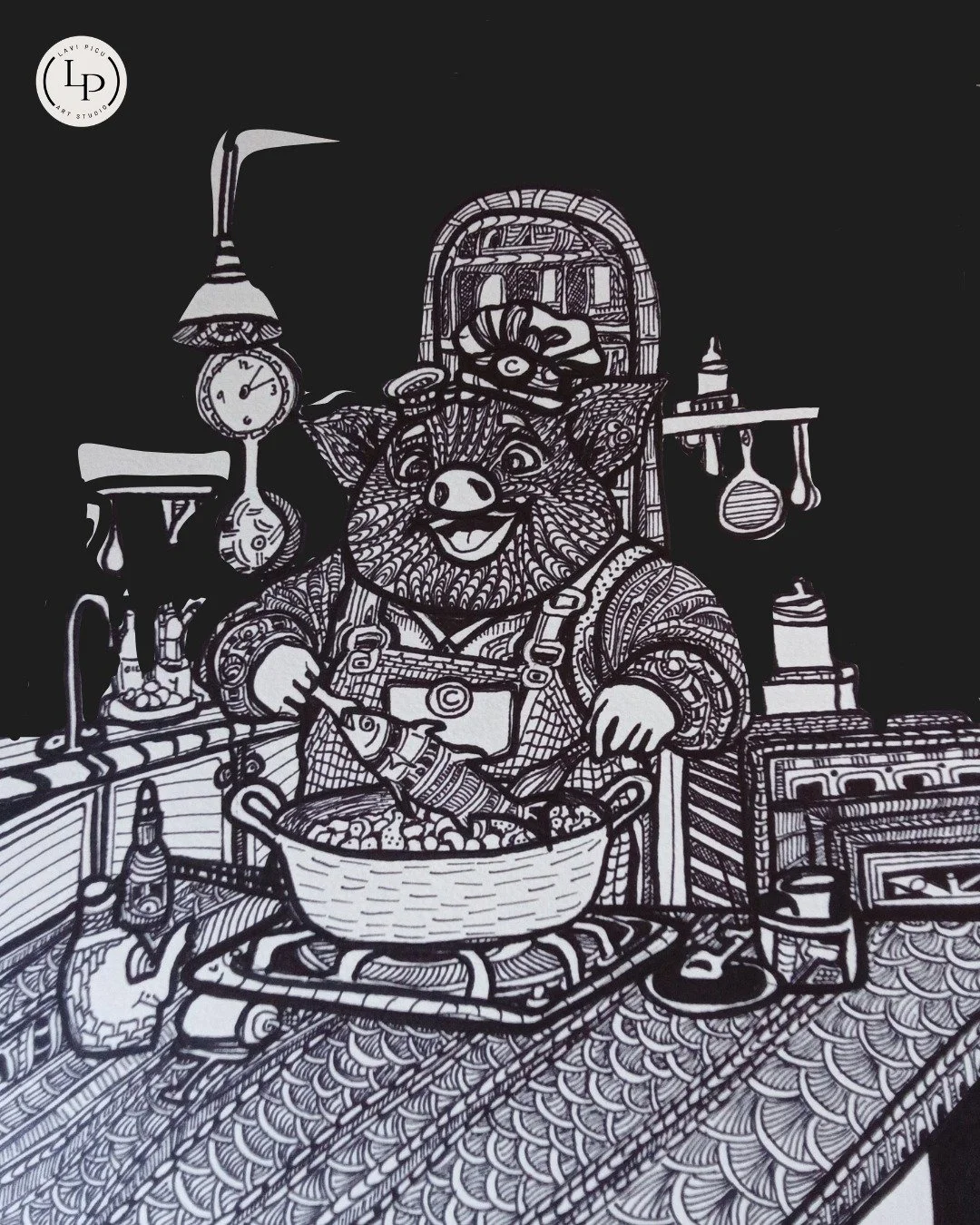 Meet Chefou' Chippie 🐷🐟

Exquisite chef. Big personality. Even bigger appetite.

Chefou' Cheapie believes cooking is best done loudly, generously, and with friends hovering nearby &ldquo;just to taste.&rdquo; Today&rsquo;s specialty: fish &mdash; e