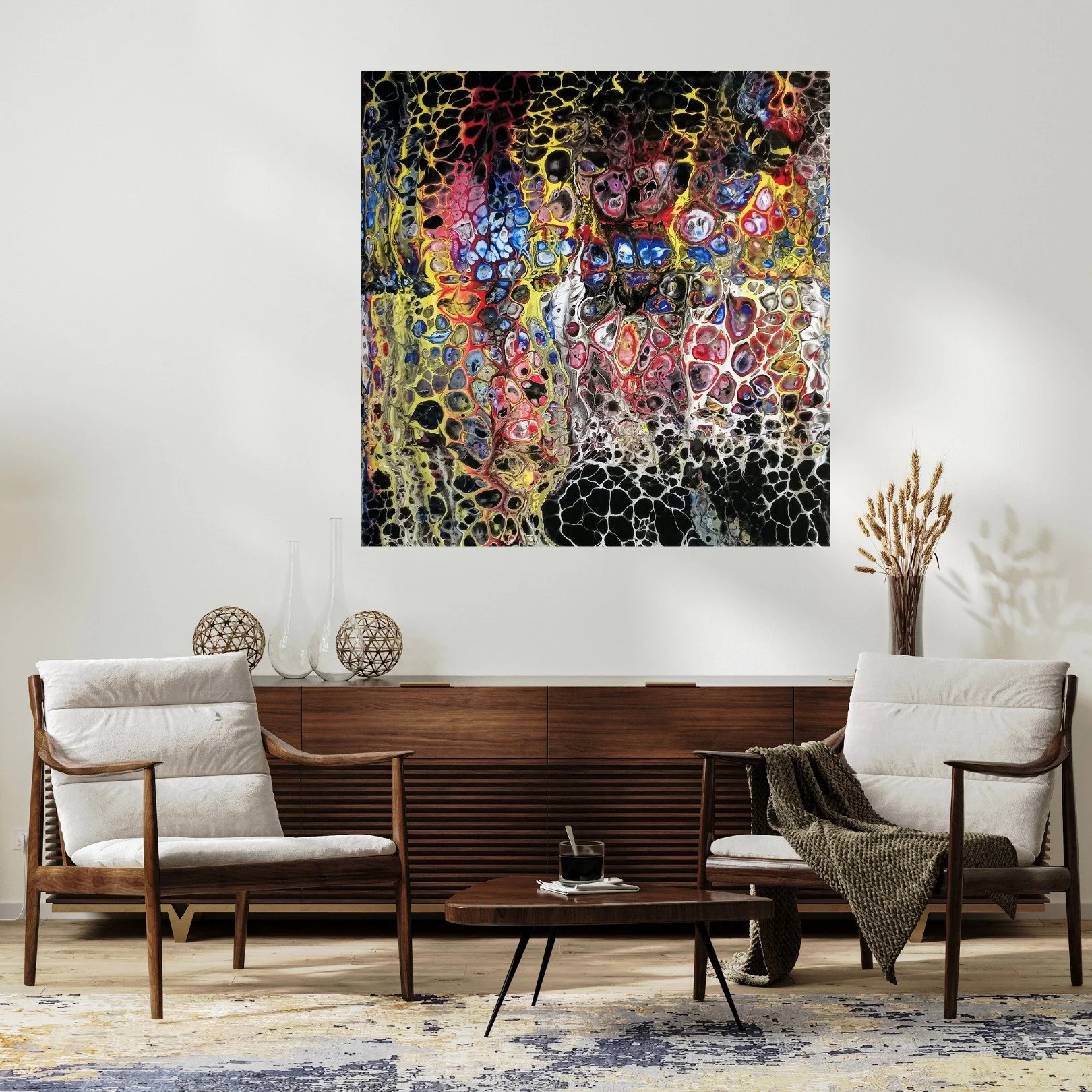 Some artworks reveal their meaning years after they are created.

A few days back I got an email from, a collector who purchased one of my very first large-format works. He sent me a photo of "Organic Partitions", installed in his new home.