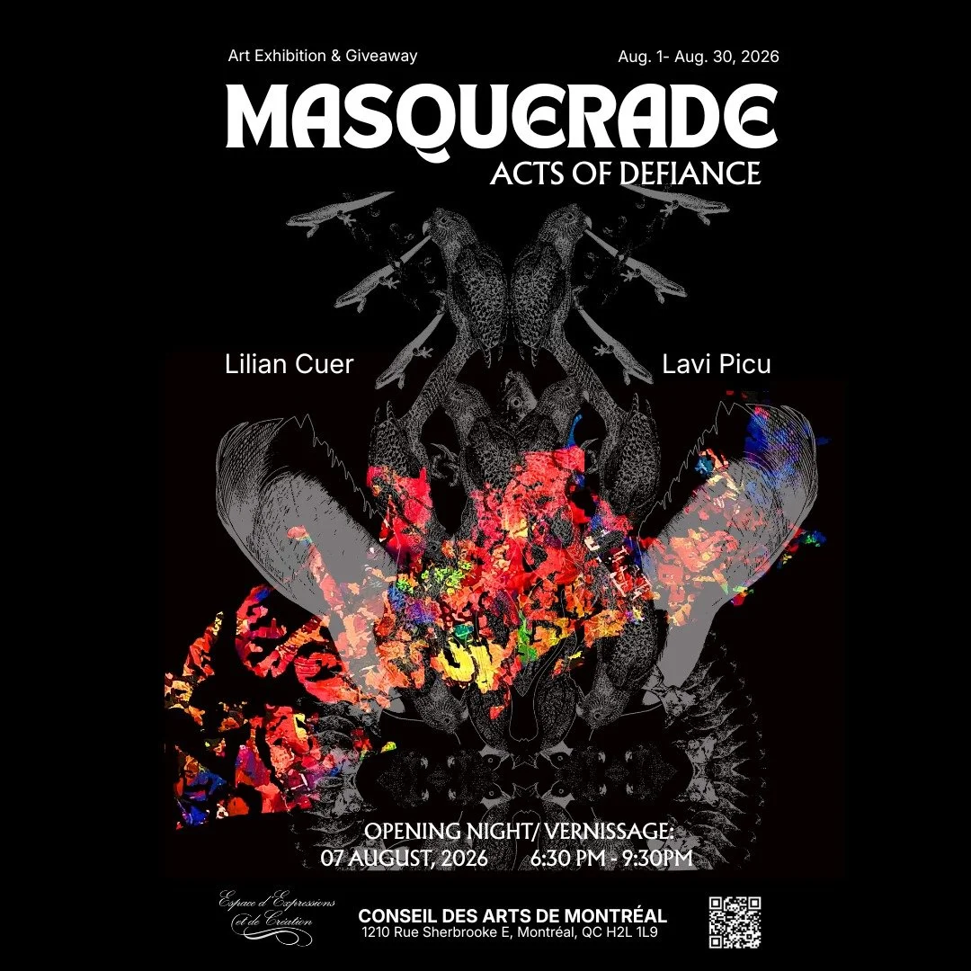 I'm really excited to announce a new art event that I've been working. on for couple of months: MASQUERADE: ACTS OF DEFIANCE,  a duo exhibition with artist Lilian Cuer ( @liliancuer ) and in collaboration with @espacedexpressions.

Two artists. Two p