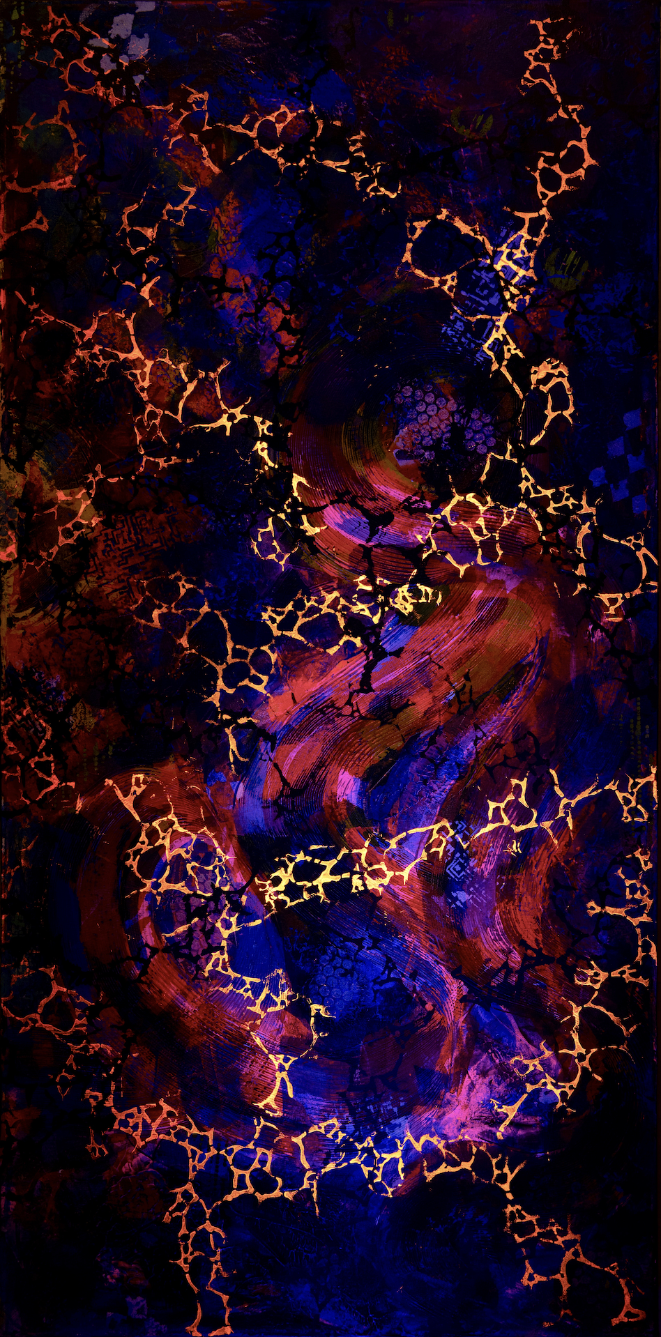 Masquerade 2 (seen in UV light) - 48"x 24" x 2"
