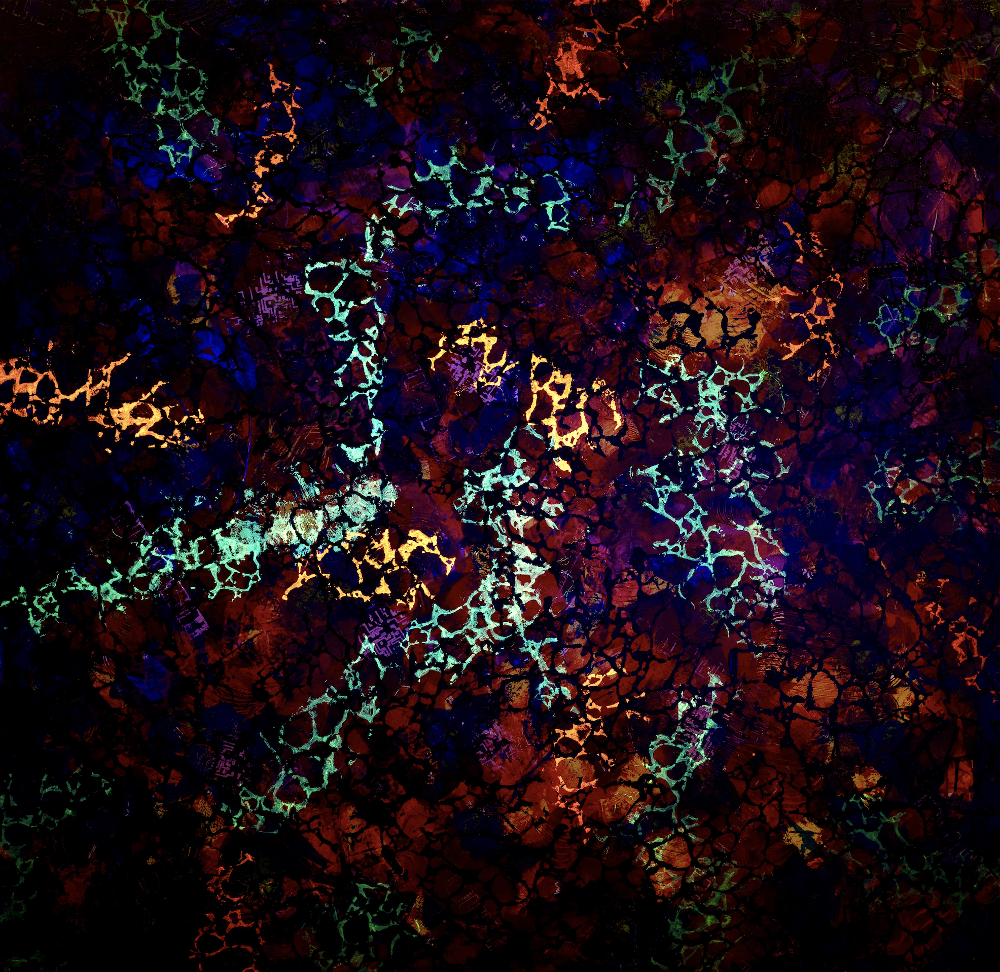 Resilience (seen in UV light) - 48" x 48" x 2"