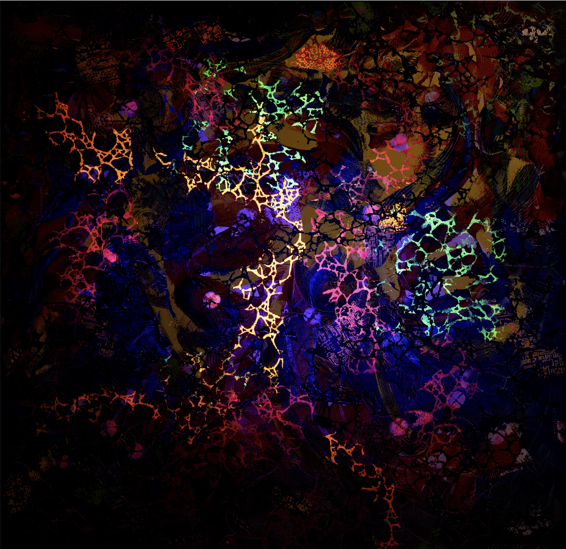 Breakout (seen in UV light) - 48" x 48" x 2"