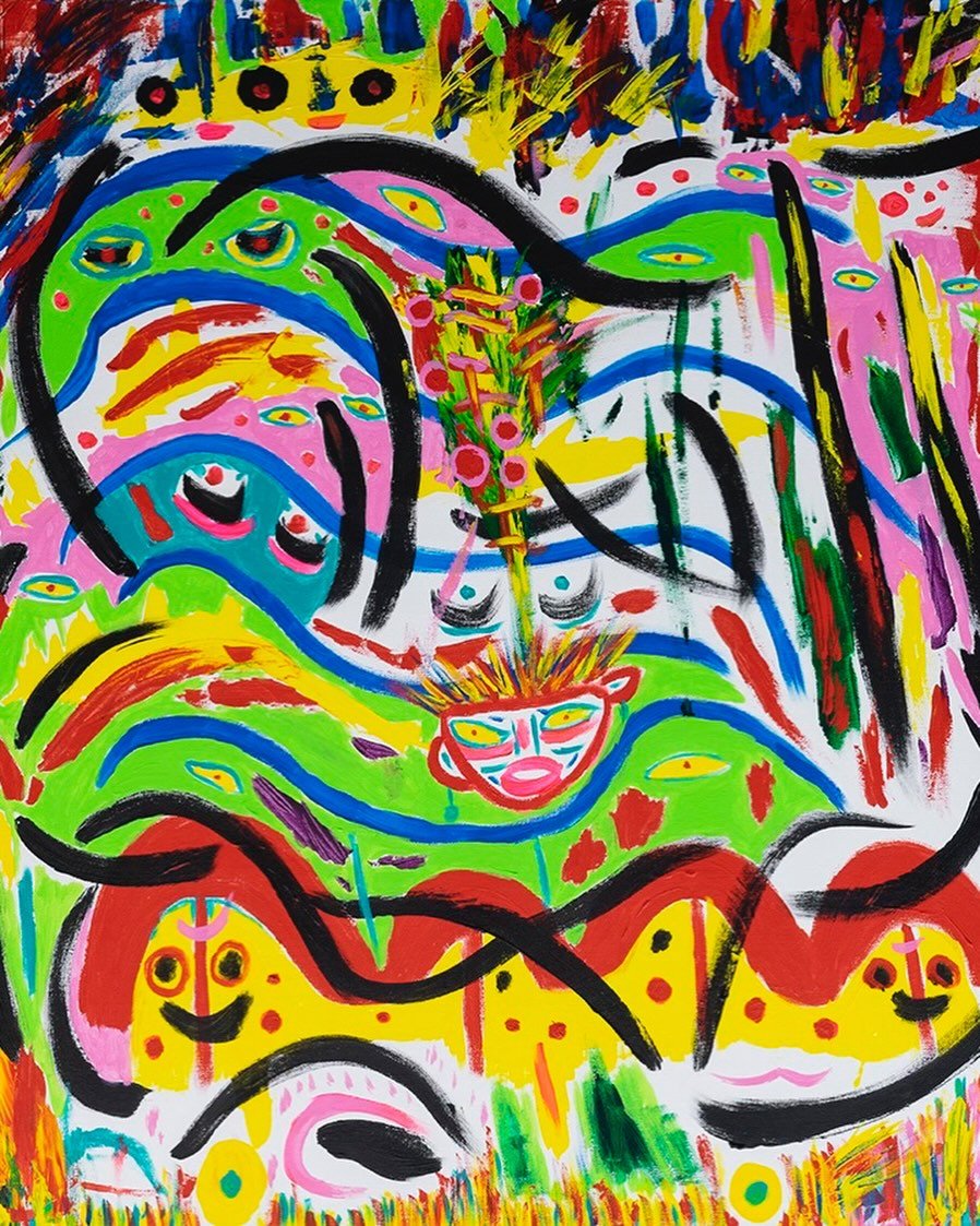 &ldquo;Mardi Gras&rdquo; acrylic on canvas, 36x36 in