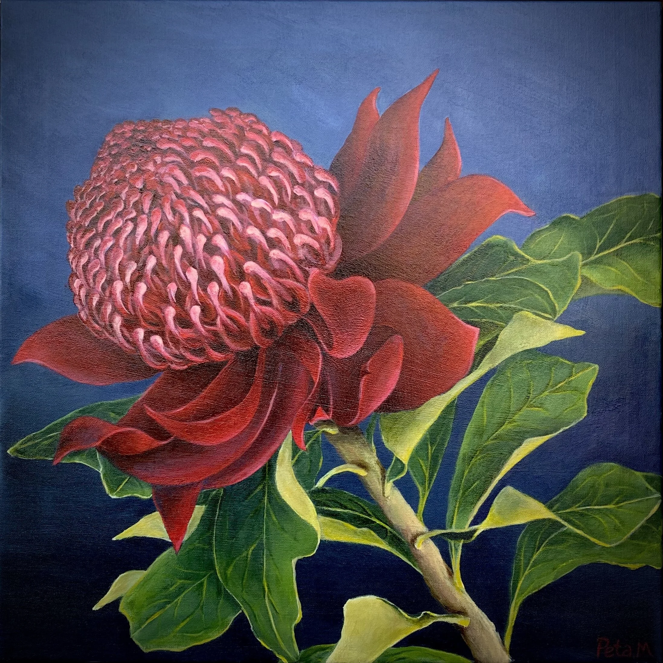 Ruby Red Lips - 51x51cm Acrylic on Canvas