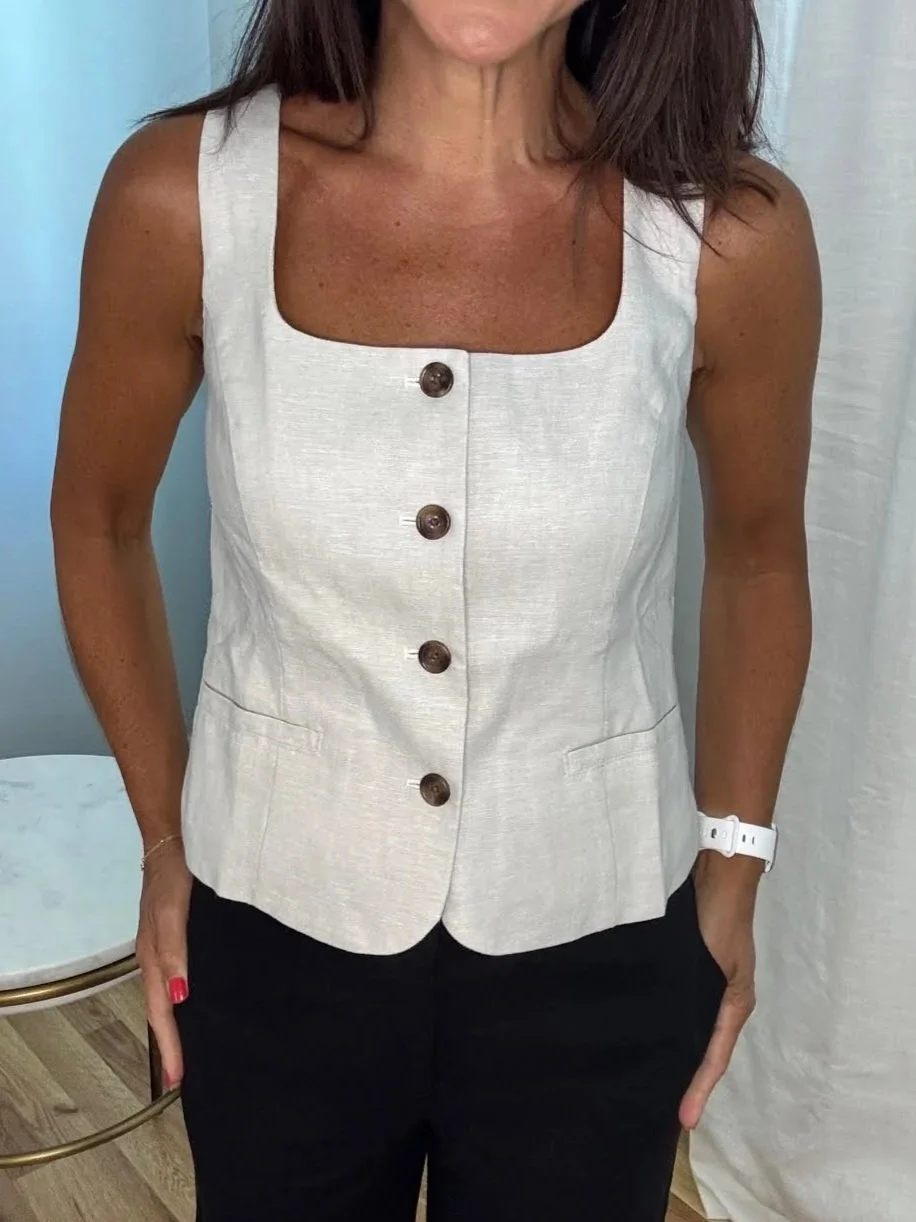 J. Crew Linen Blend Vest
