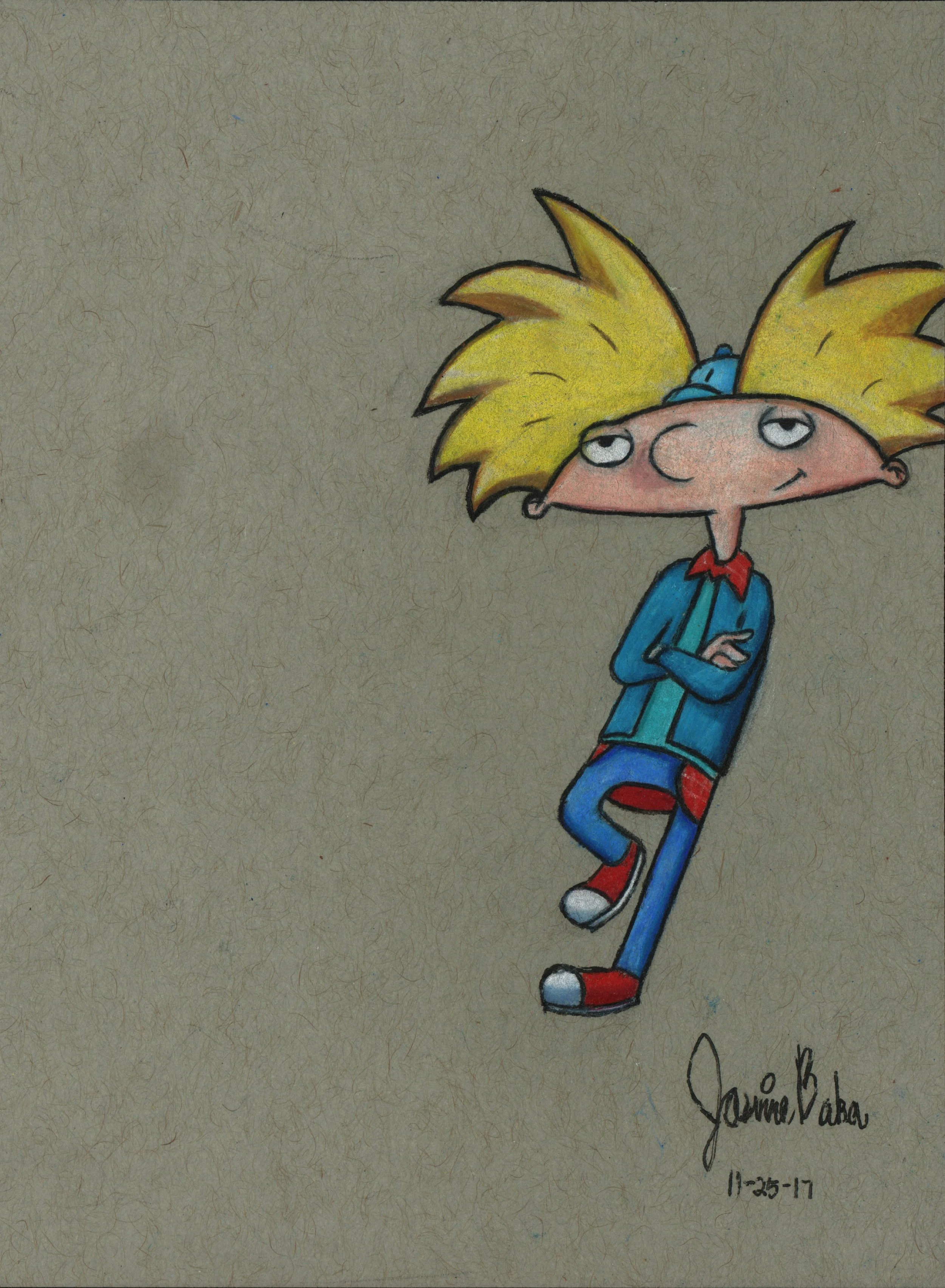 Drawing of cartoon character Hey Arnold
