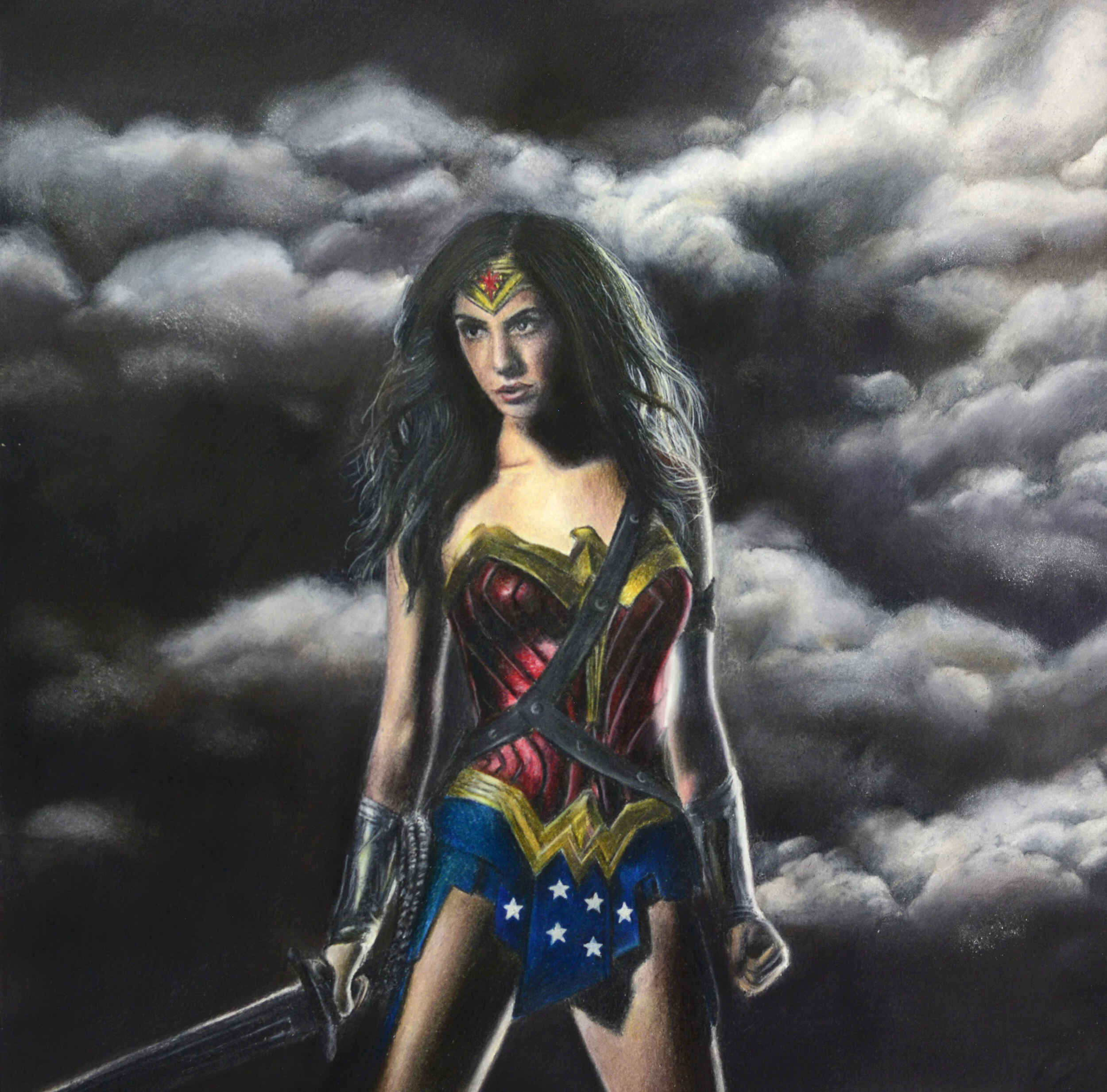 Wonder Woman

Caran D'Ache Luminance on Strathmore 500 series 3 ply plate bristol. Also used Liquitex white acrylic paint & white ink, and PanPastel.