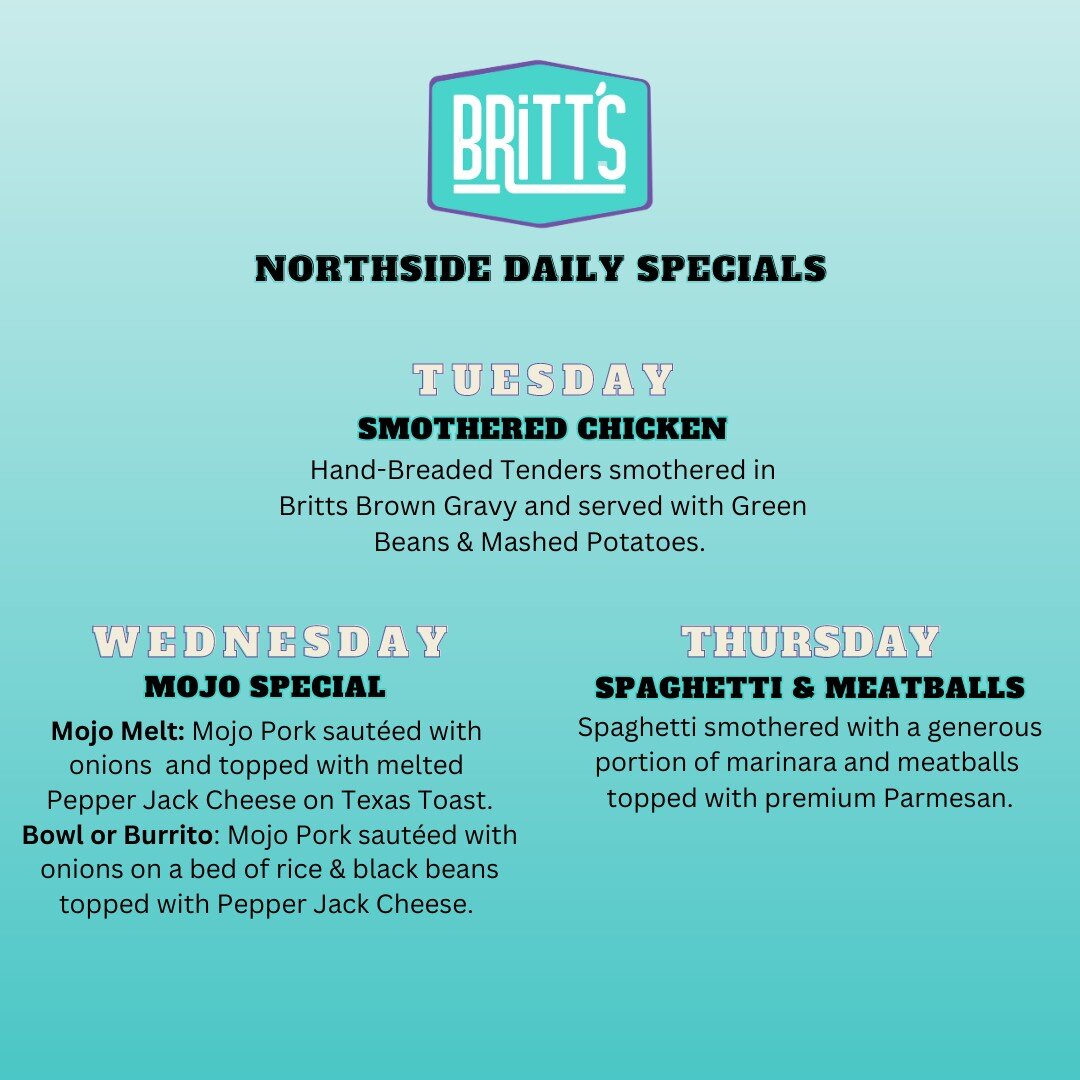 Hello Lakeland! 🦢

Are you ready to indulge in some deliciousness? Feast your eyes on our brand-new daily specials, now available at both our North and Southside locations!