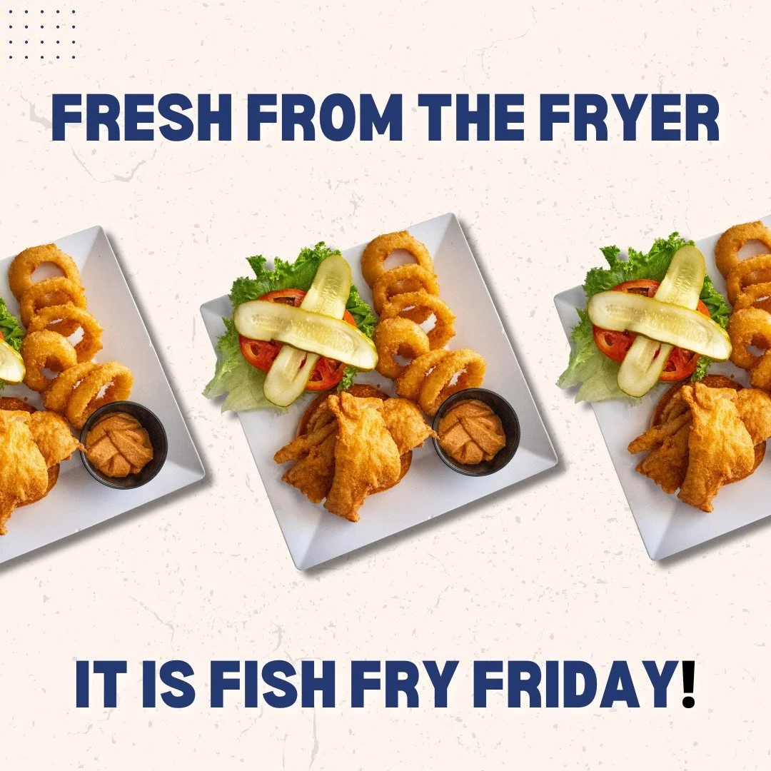 Fridays never tasted so good. 🐟
Join us at 3:00 PM for our Fish Fry Friday&mdash;served hot, crispy, and fresh from the fryer. Come hungry and ask about our all-you-can-eat options!