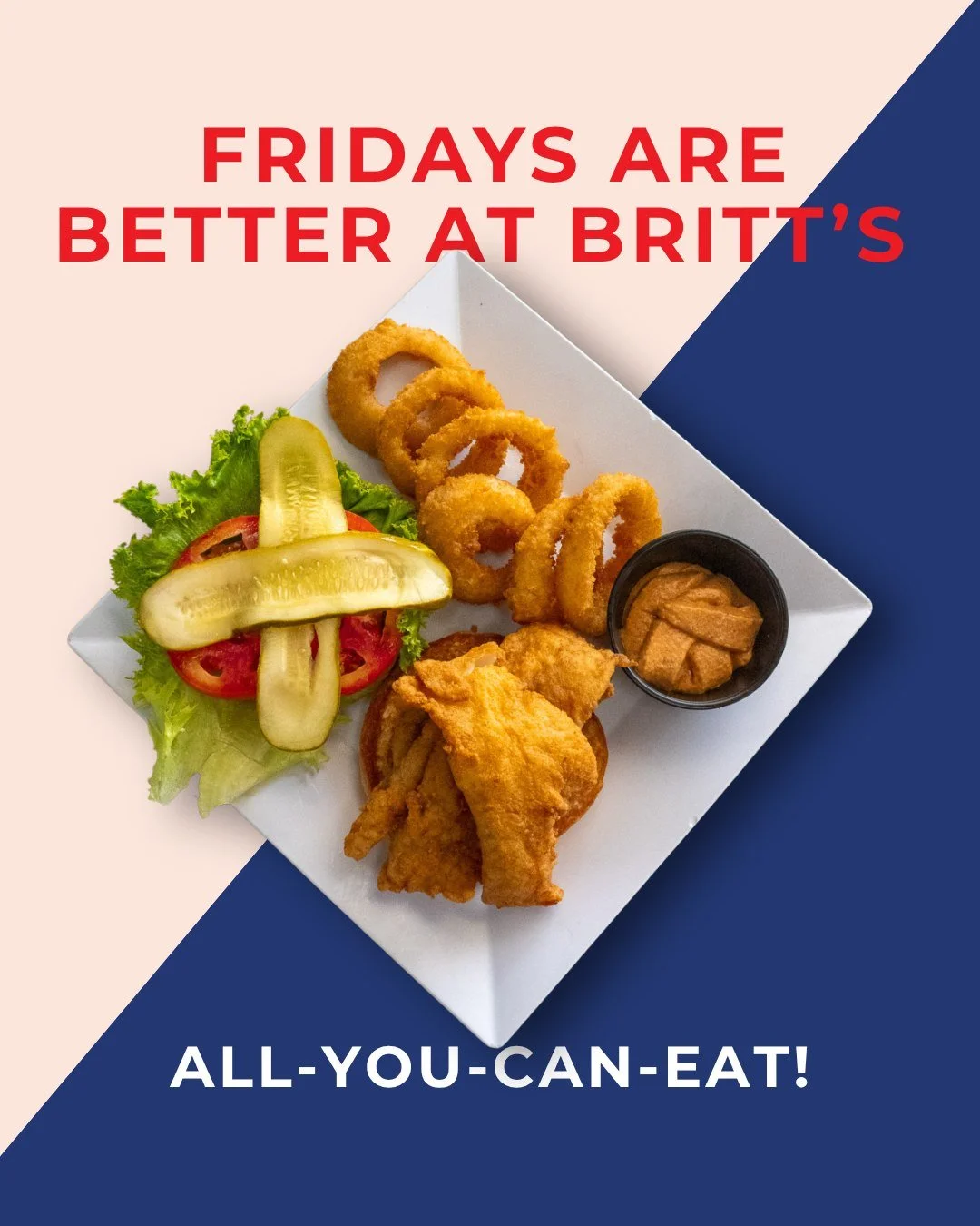 End your week the tasty way.

Join us every Friday starting at 3:00 PM for our Fish Fry Friday! Hot, crispy, and fresh from the fryer. Come hungry and ask about our all-you-can-eat options! 🐟