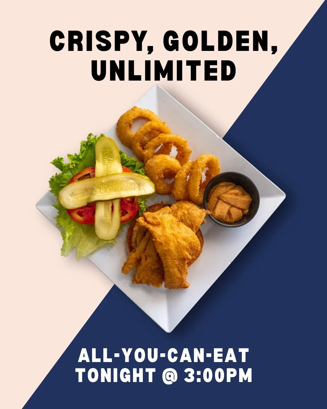 Hot, golden, and cooked to order. Our all-you-can-eat Fish Fry is the Friday tradition you don&rsquo;t want to miss. Starts at 3:00 PM.