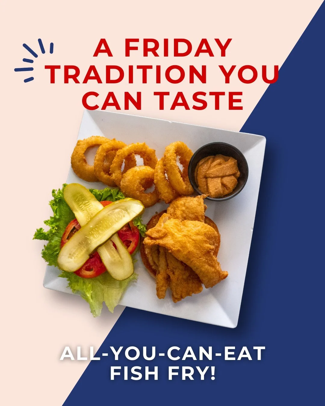 Our Fish Fry is back and better than ever. Join us every Friday starting at 3:00 PM for hot, crispy fish made fresh from the fryer. Bring your appetite and make it your new Friday tradition.