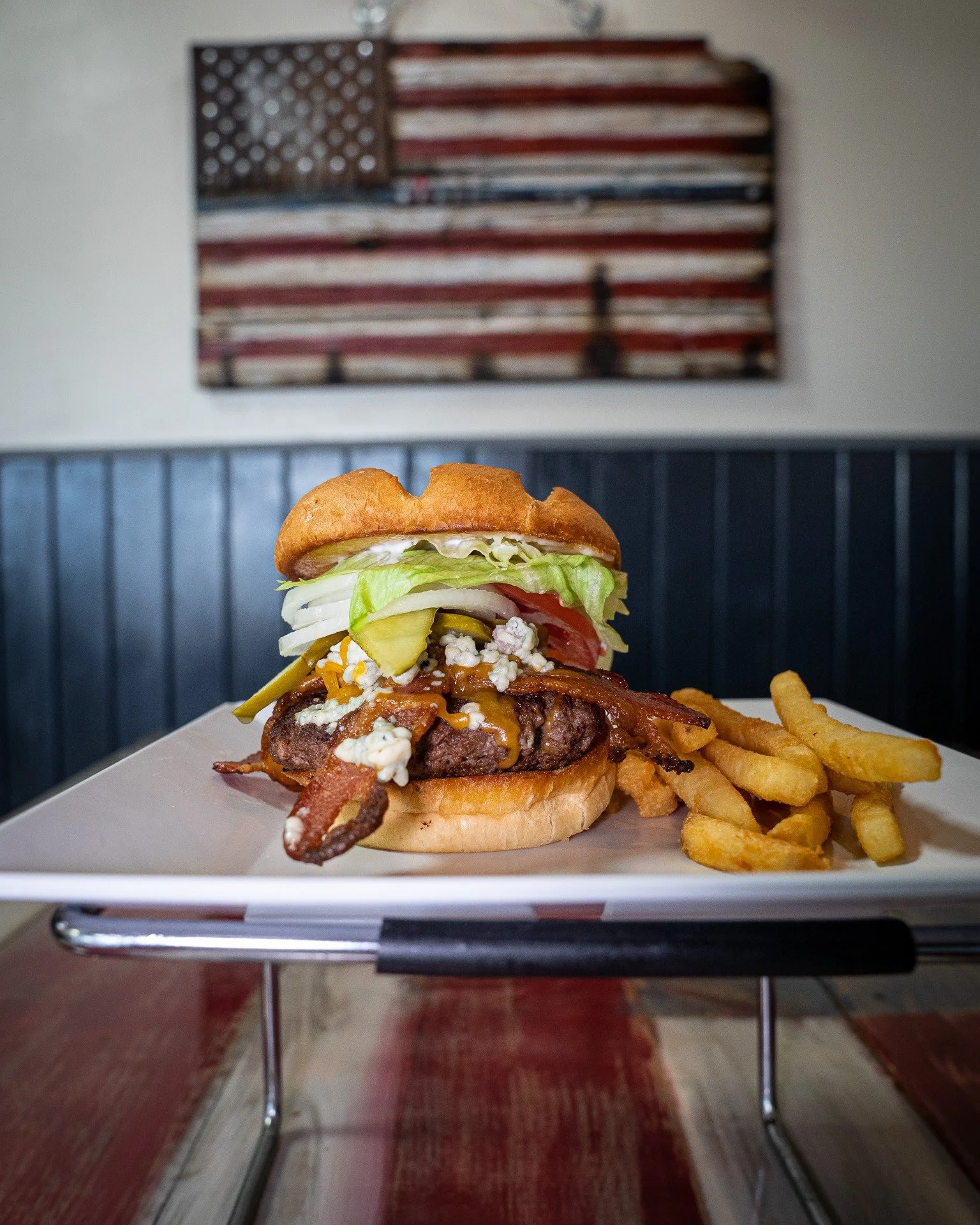 Our Blue Mountain 🍔 Juicy, savory, and seriously loaded with flavor.