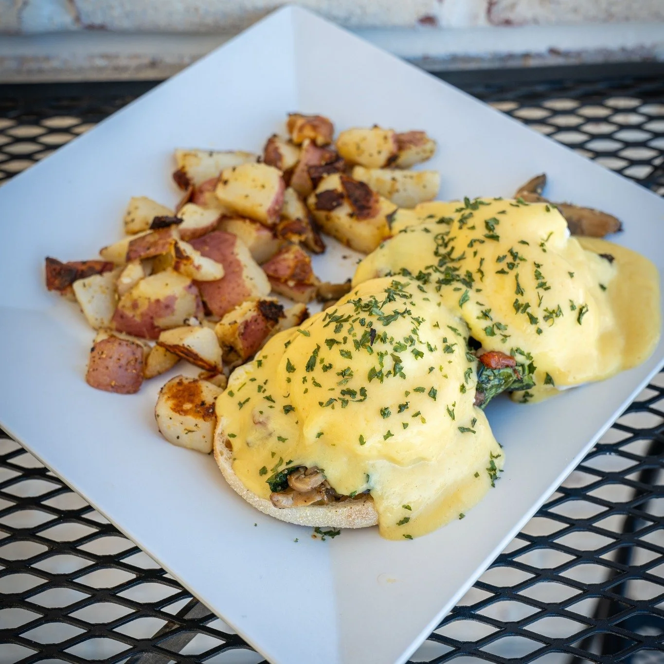 Start your morning warm, rich, and perfectly poached! 🍳 Our Eggs Benedict is always worth waking up for.