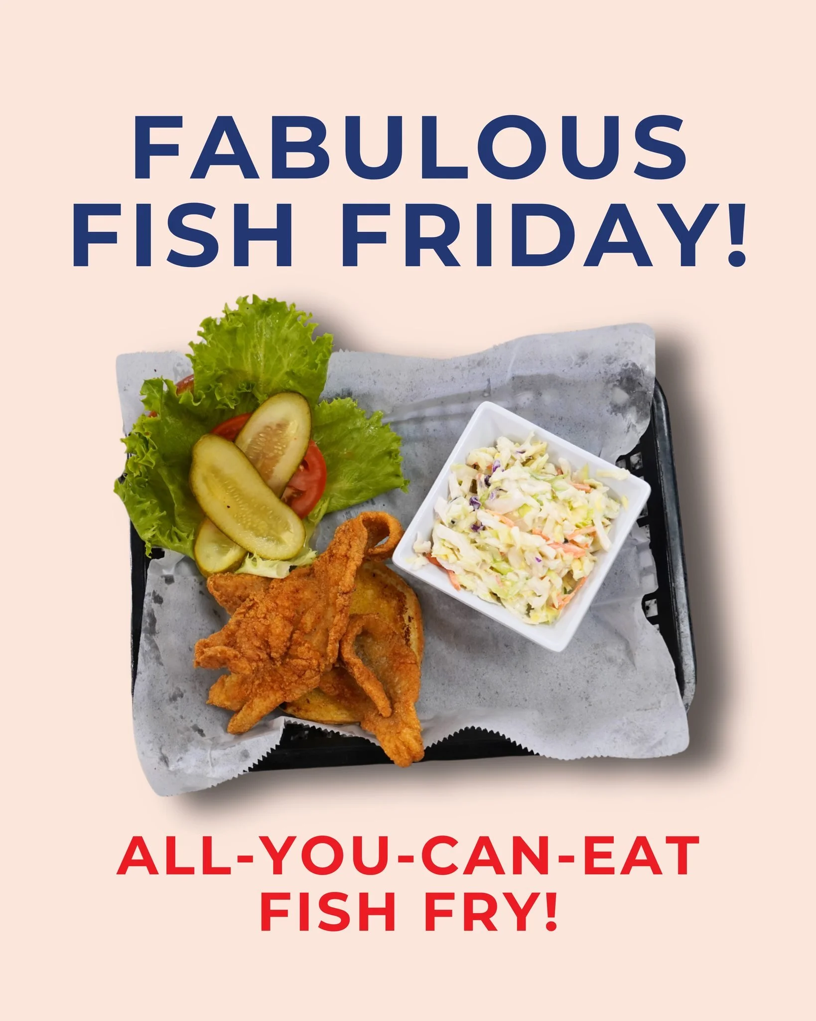 TGIF &mdash; Thank God It's Fish Friday! 🐟
Stop in after 3PM for all you can eat fish fry. Hope you're hungry!