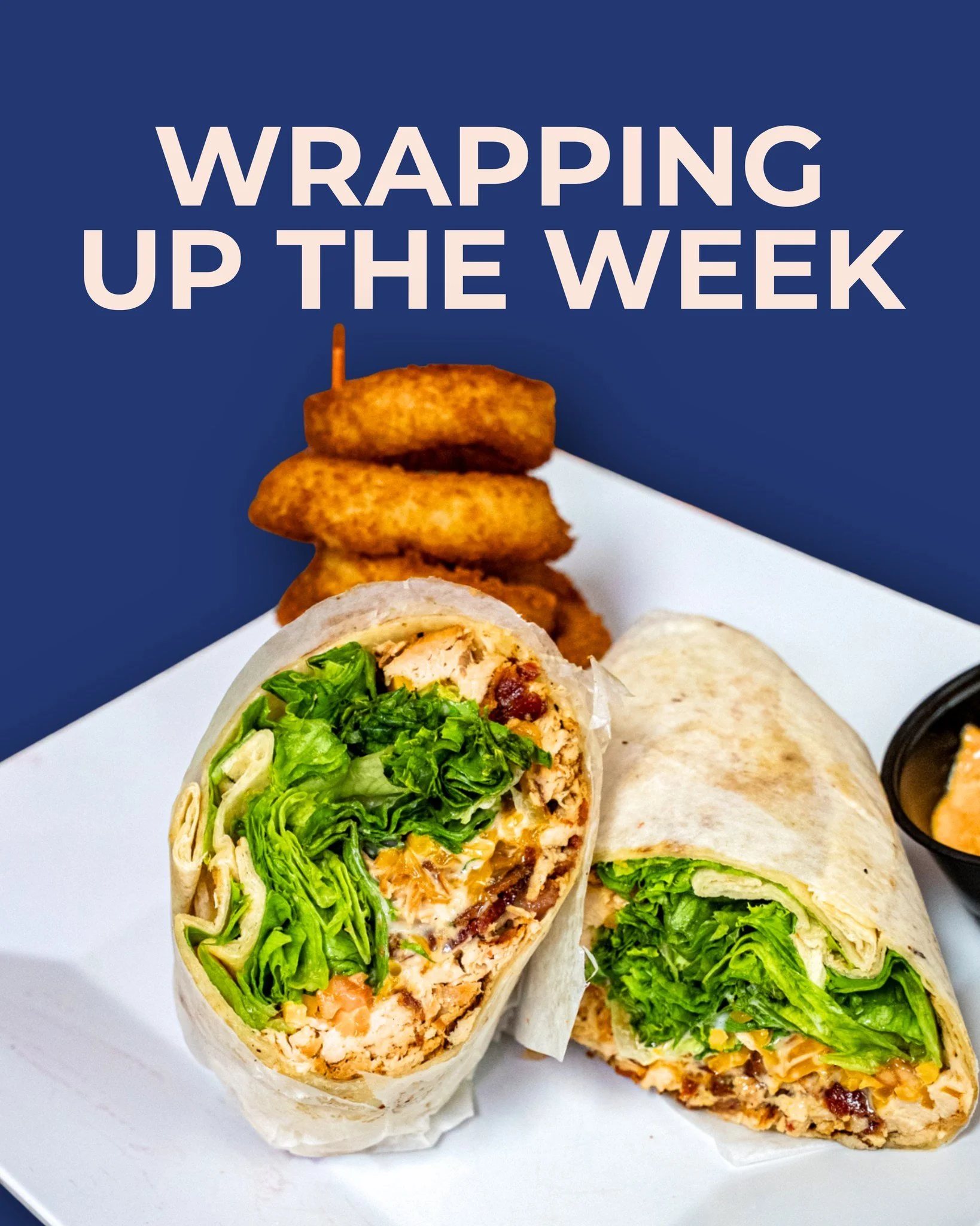 Stop in and try one of our wraps served with your choice of coleslaw, fries, potato salad, chips, black beans and rice, or one of our premium sides. See you soon! 🌯