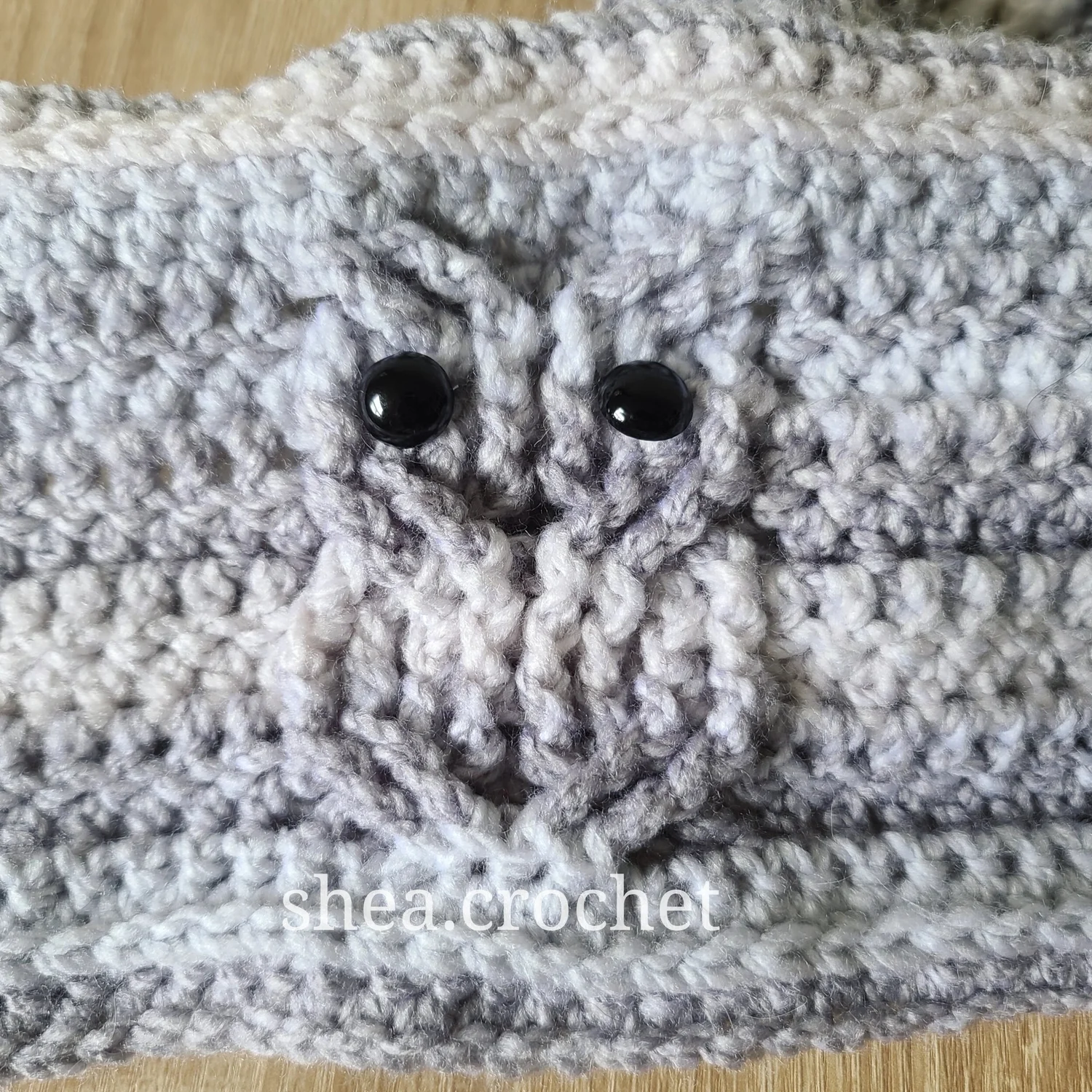 Écharpe Infinie (infinity) Olsenboye Noir Boho Avec Hiboux Blancs - Crochet Acrylique & Poly - Occasion