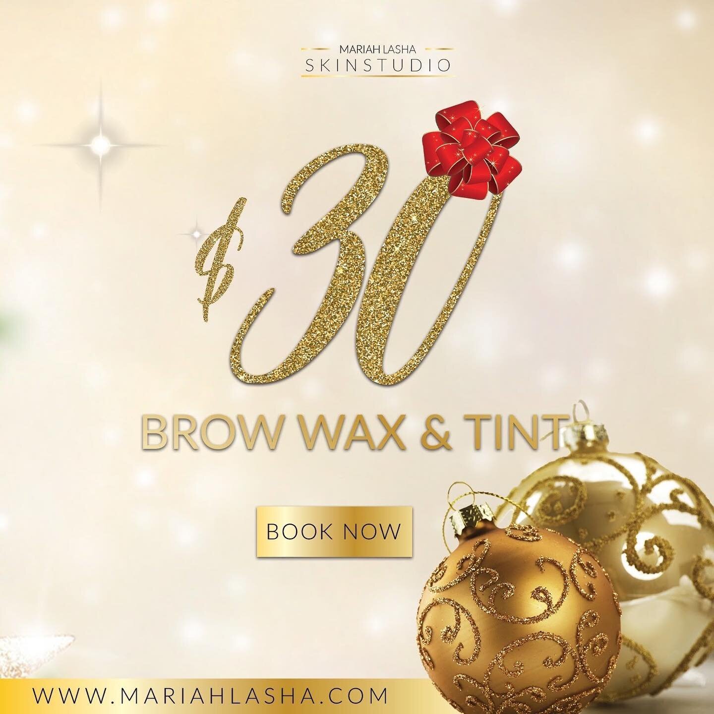 🎄Day 1: $30 Brow Wax &amp; Tint 

🥇Best Brows in Charleston come see us! 

📆Click the link in Bio to book!