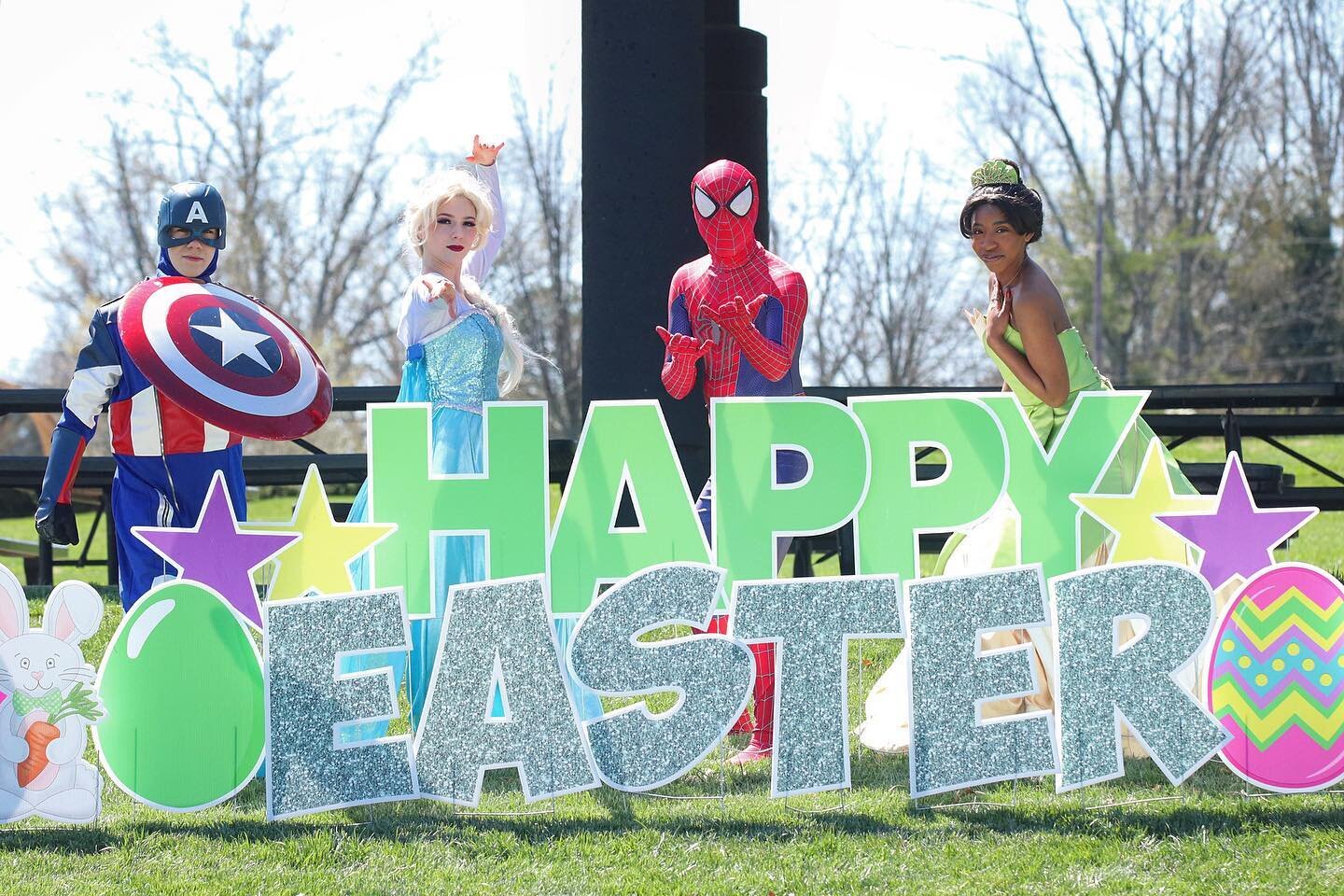 Happy Easter from Princess Parties Louisville! ✨🤍✨
.
.
.
.
#PrincessPartiesLouisville #PrincessPartiesLou #jtown #jeffersontown #jtowneaster #jtowneasterfest #easterfest #frogprincess #icequeen #princesstiana #spiderman #captainamerica #queenelsa #e