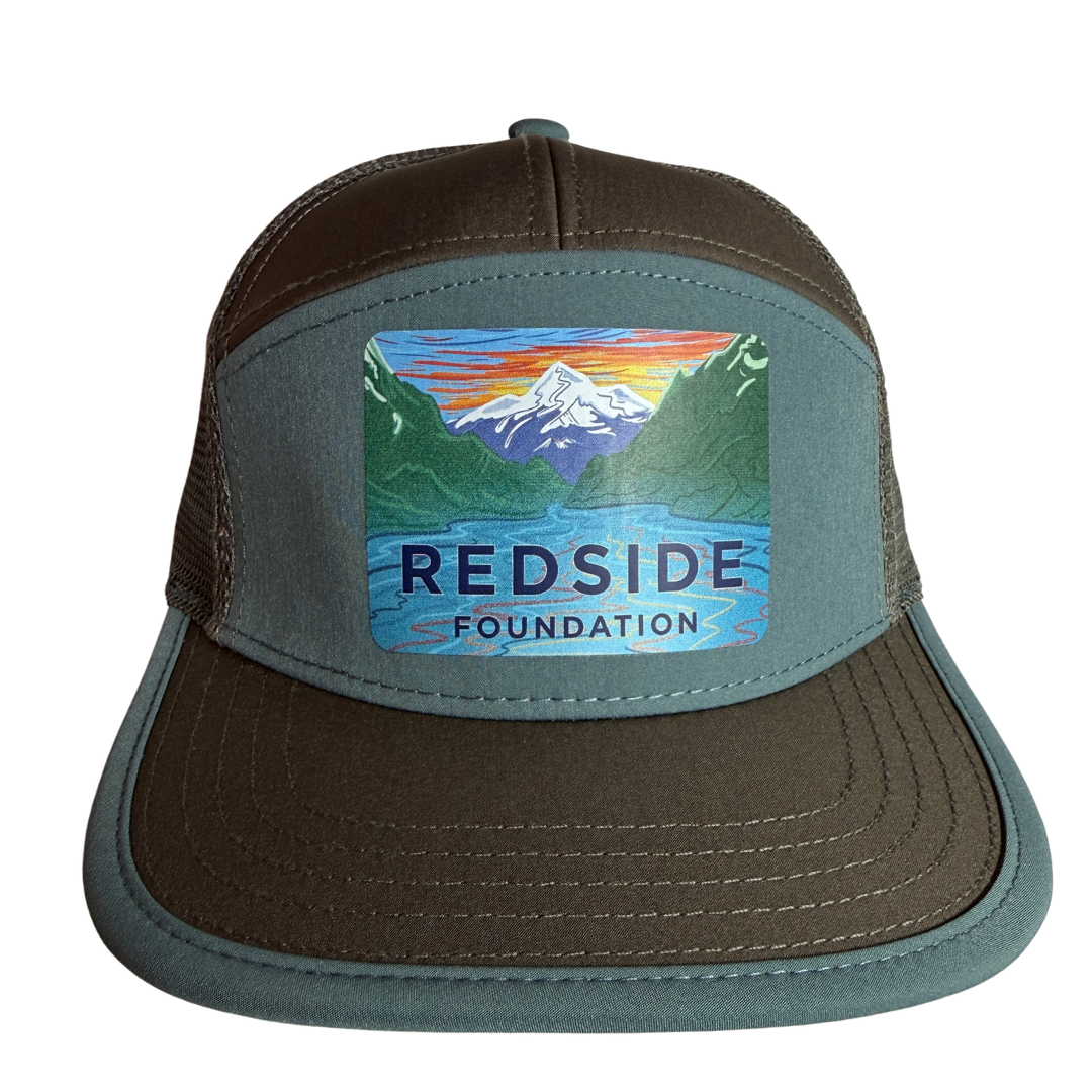 7 Panel Redside Hat  - Smoke with Steel Blue Front Panel & Trim