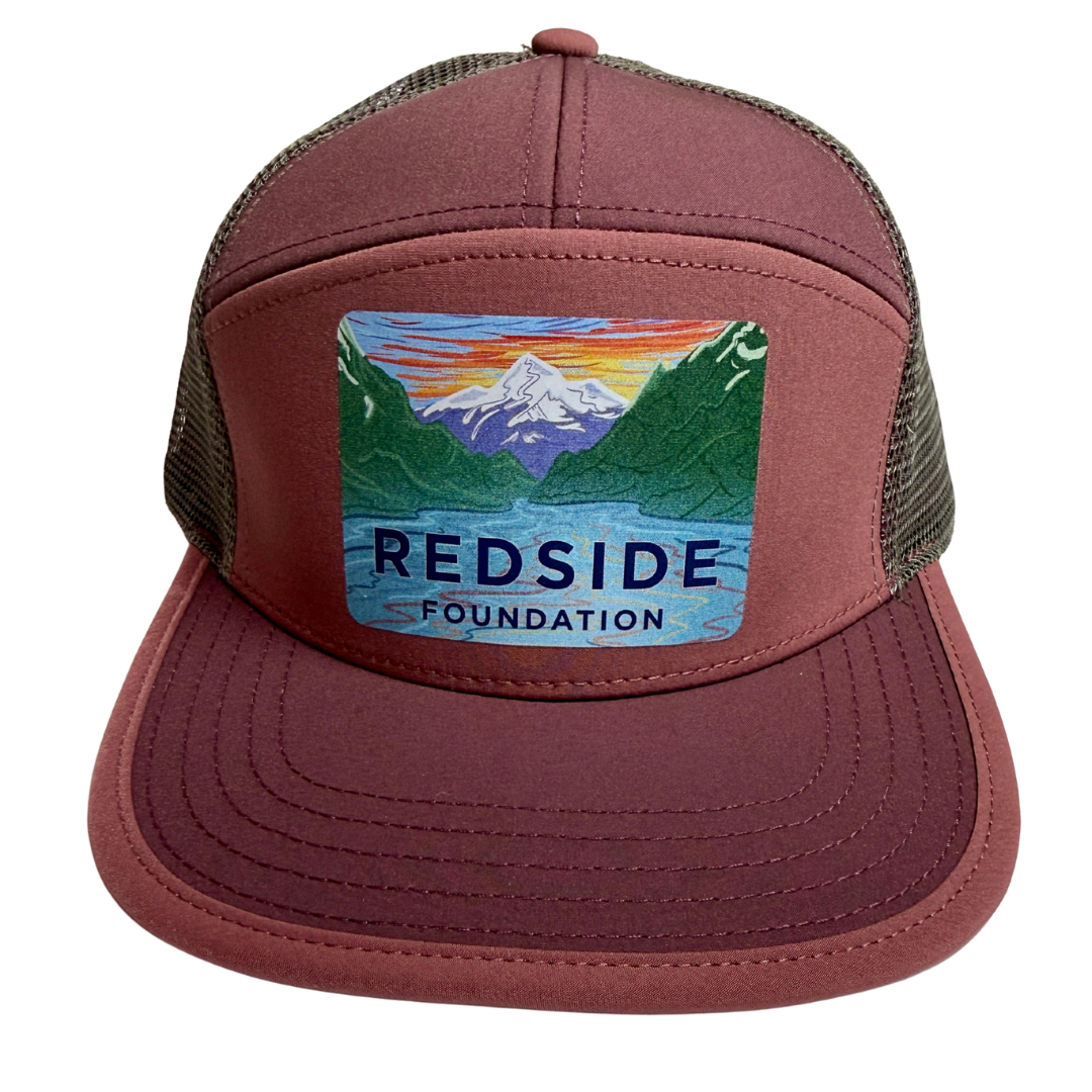 7 Panel Redside Hat - Muted Purple, Dusty Rose front panel & trim