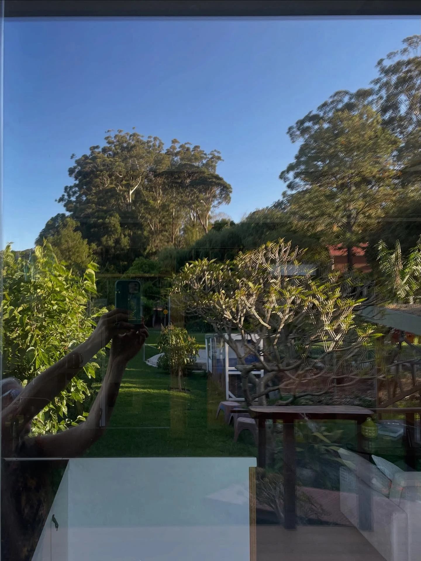 Don&rsquo;t think I could love this view anymore if I tried.

Deep afternoon reflected north from the doors built by a local hardwood joinery, makes me feel home. Views over the market garden &amp; no jobs in sight. 

Gazing drifts up into &amp; into