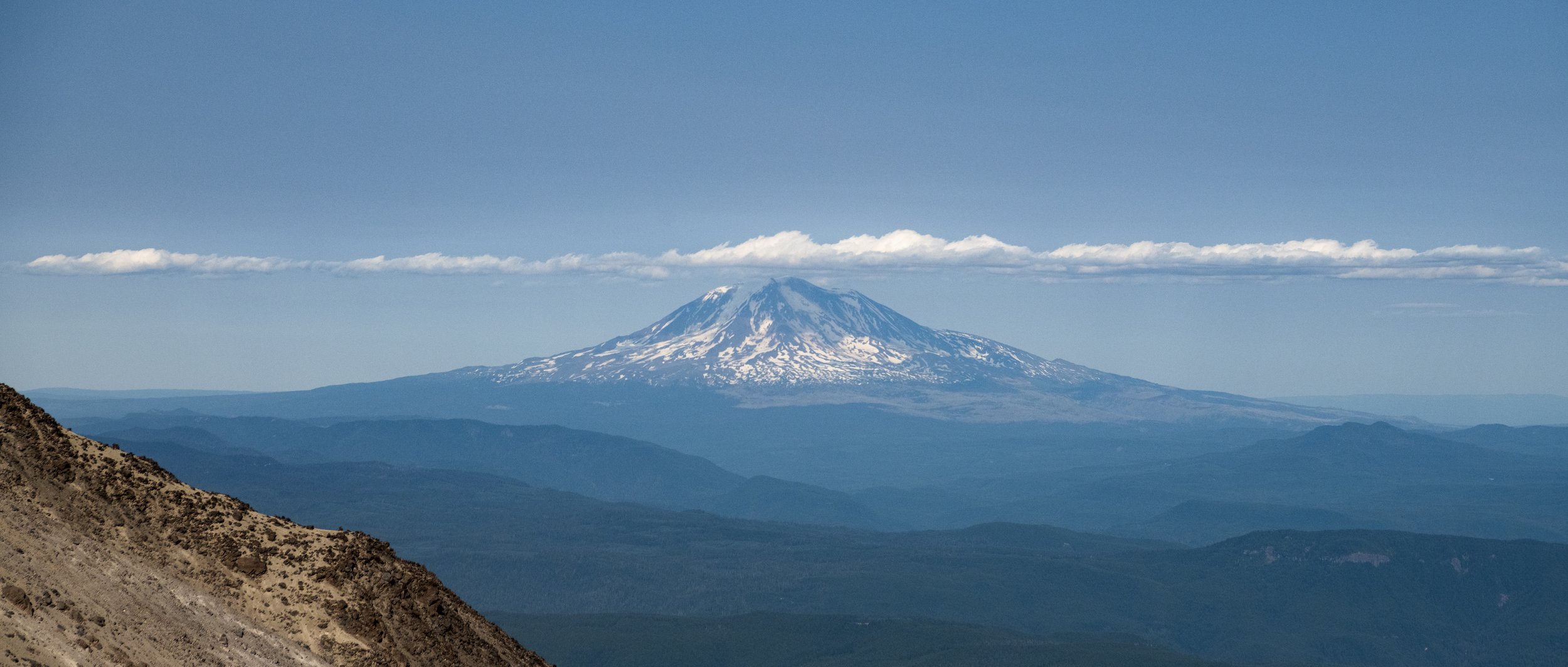 The view of Mt. Adams from Mt. St. Helens, WA